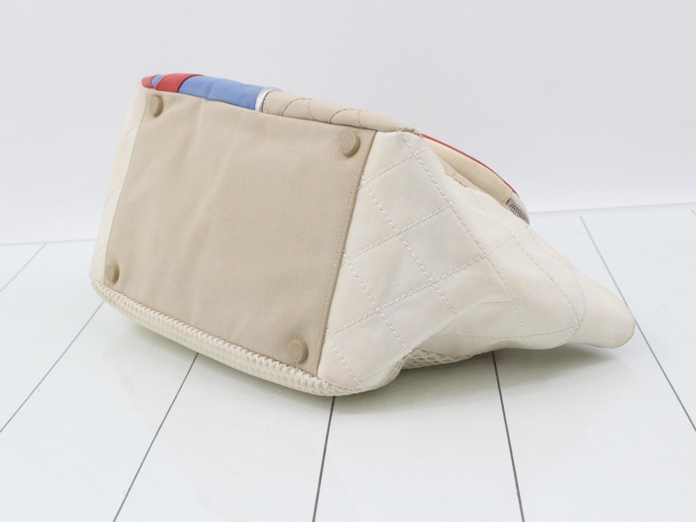Canvas Chain Shoulder Bag, Beige — view 6