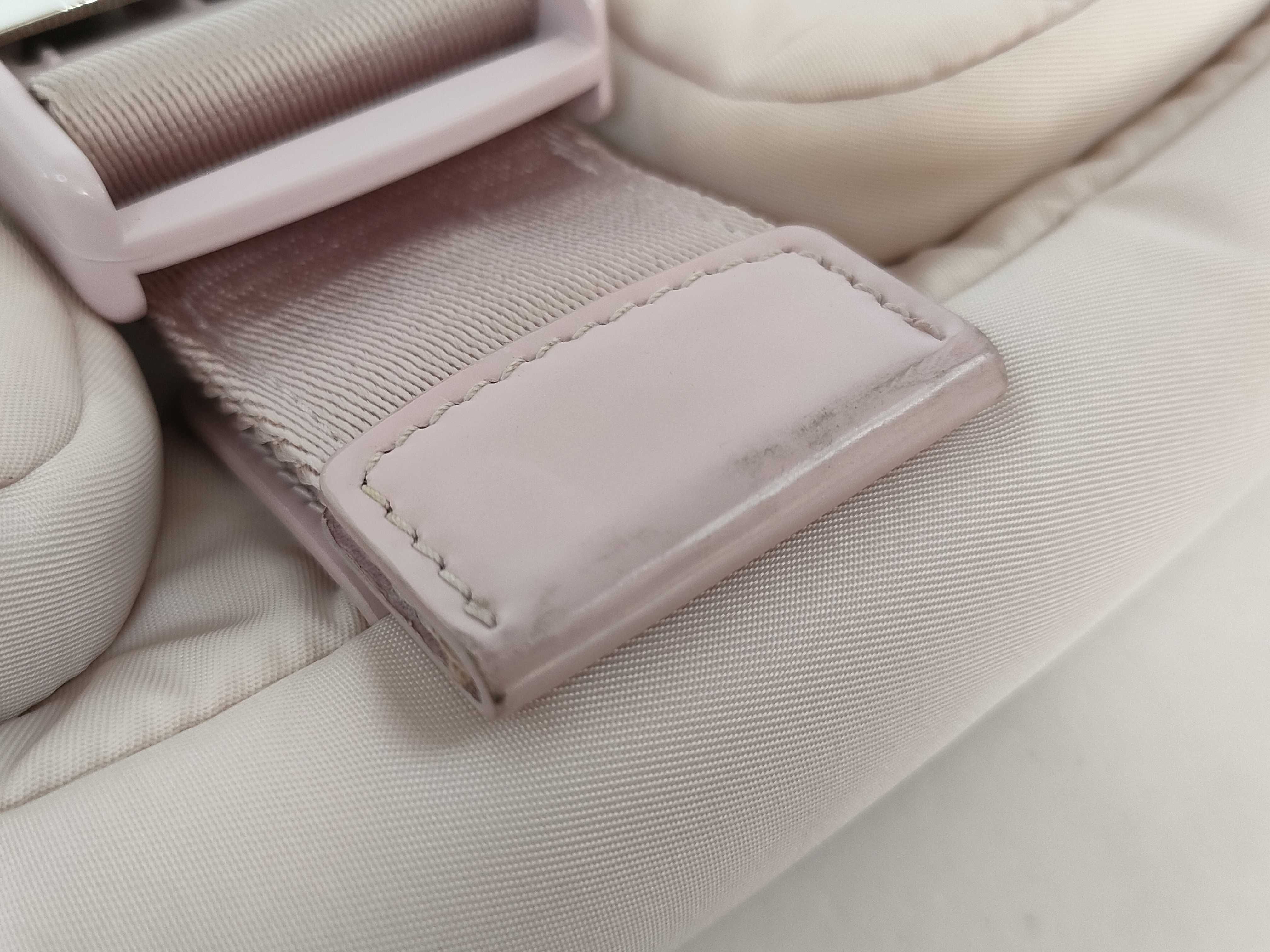Nylon Prada Current Model Re-Nylon 1BD295 Brushed Leather Pouch Pink Shoulder Bag — view 15