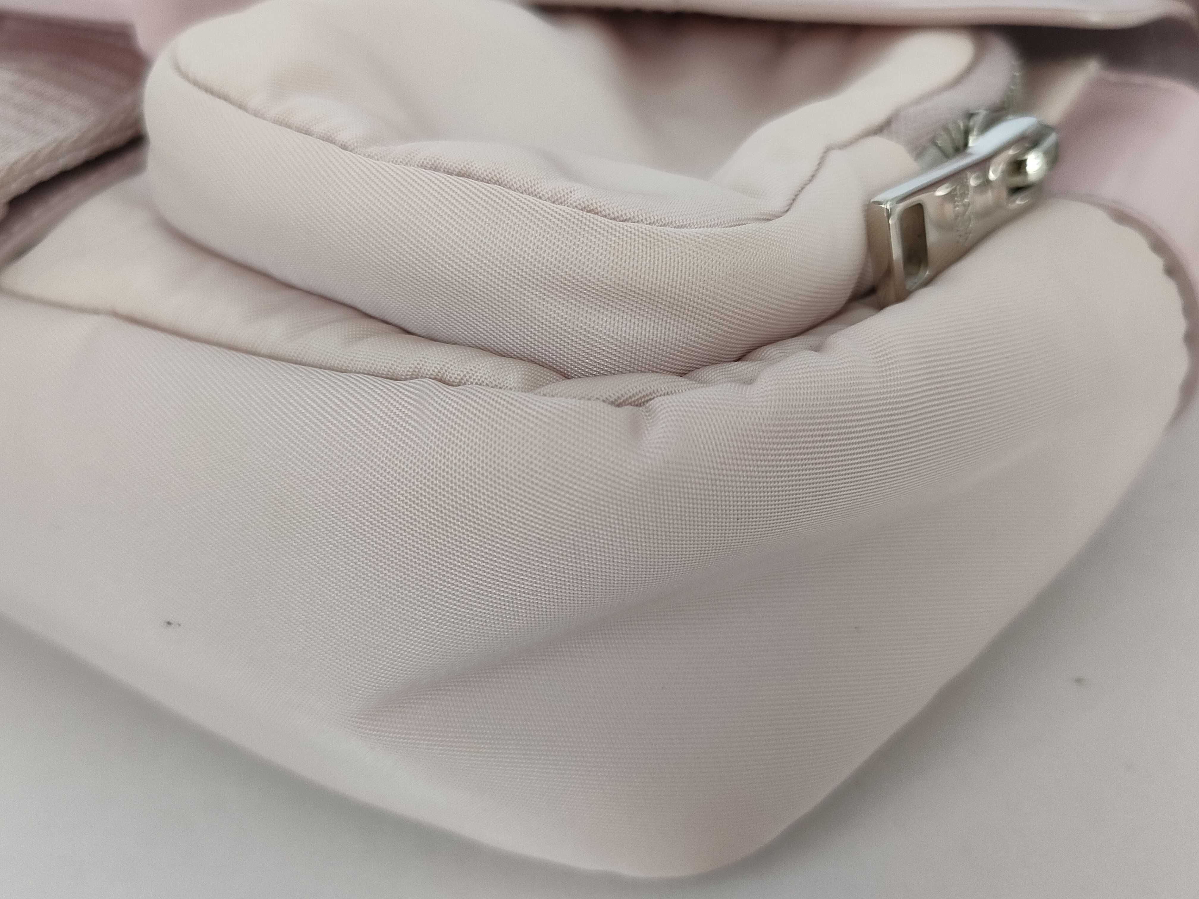 Nylon Prada Current Model Re-Nylon 1BD295 Brushed Leather Pouch Pink Shoulder Bag — view 6
