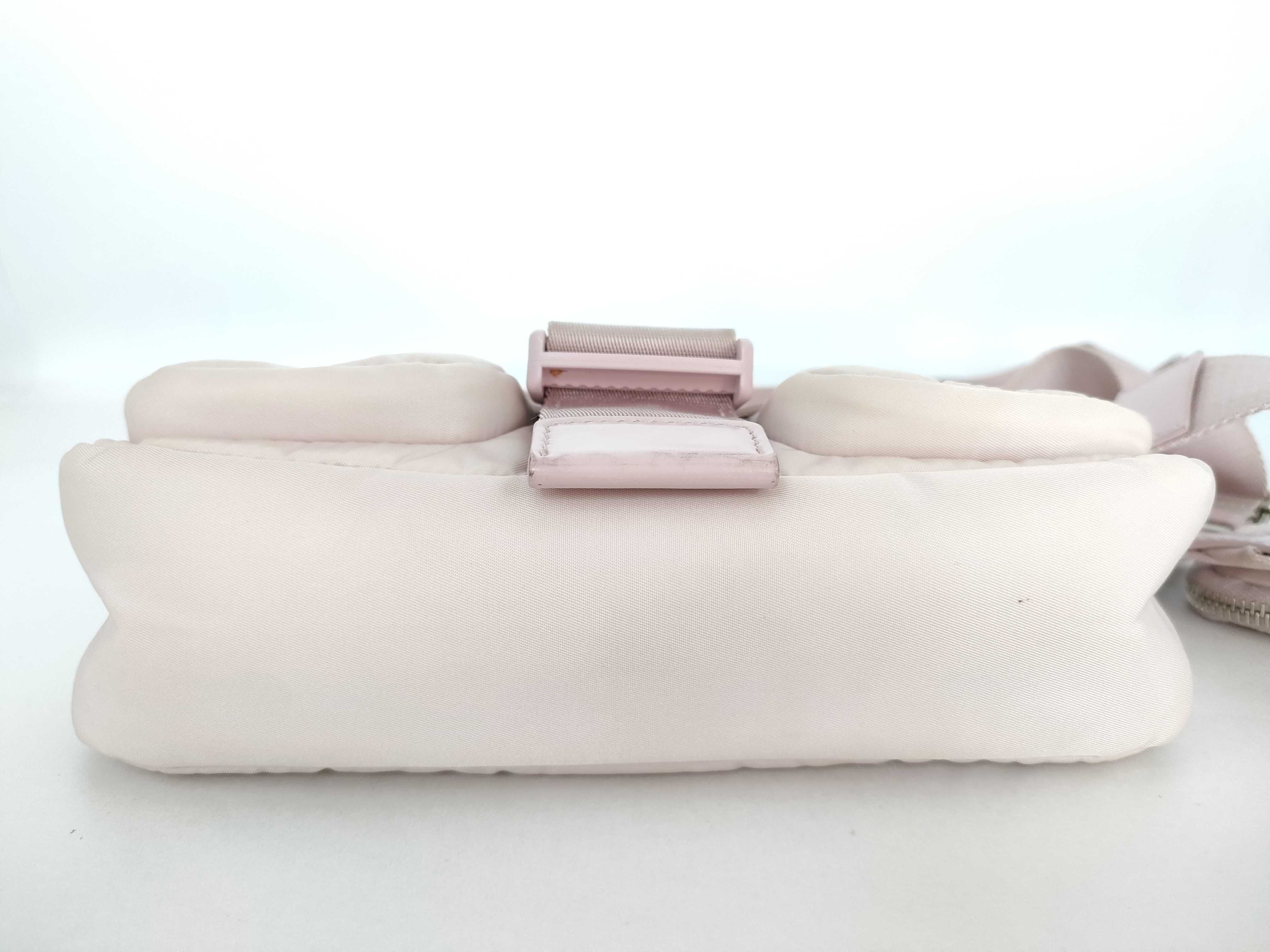 Nylon Prada Current Model Re-Nylon 1BD295 Brushed Leather Pouch Pink Shoulder Bag — view 7