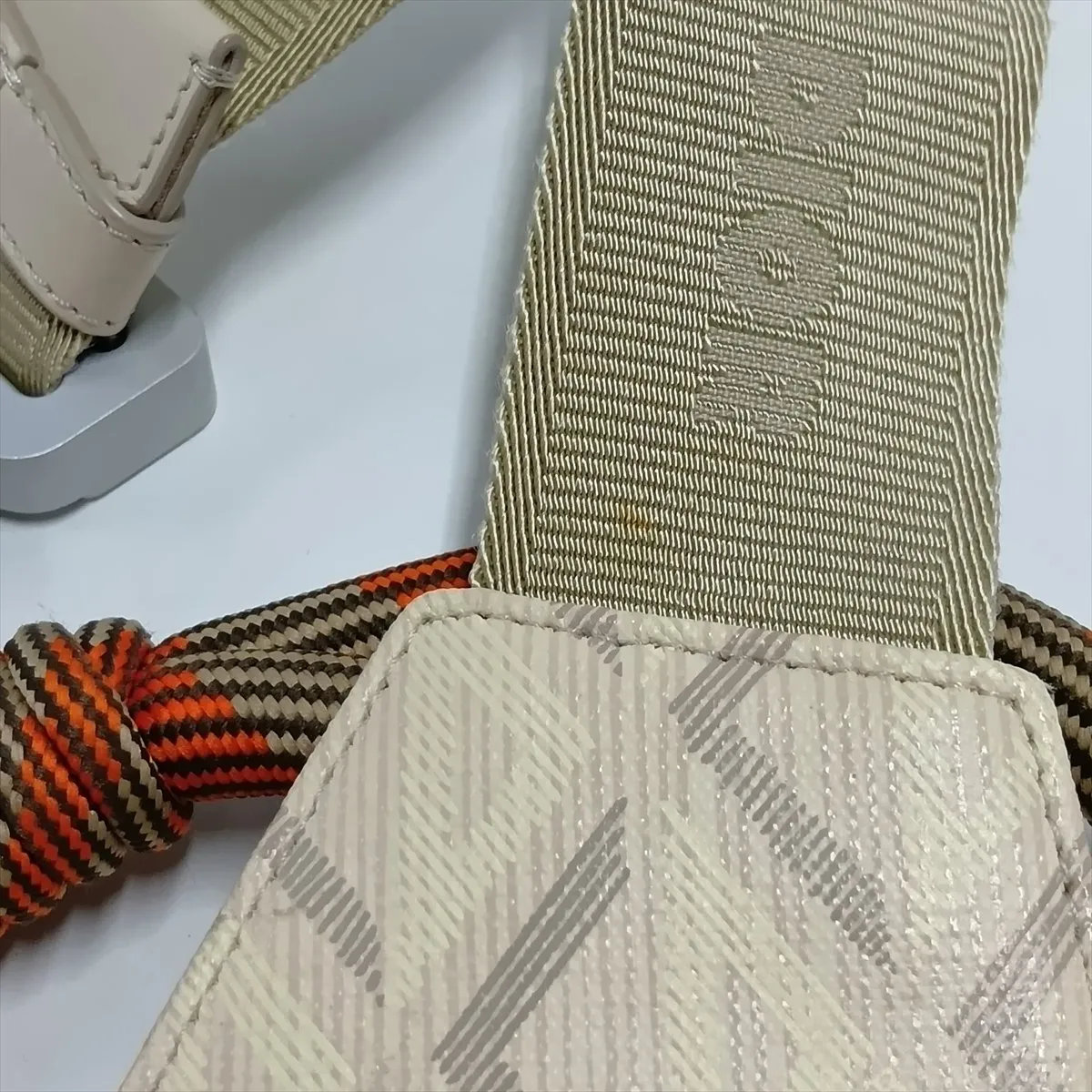 Saddle PVC x Leather Body Bag, Beige — view 11