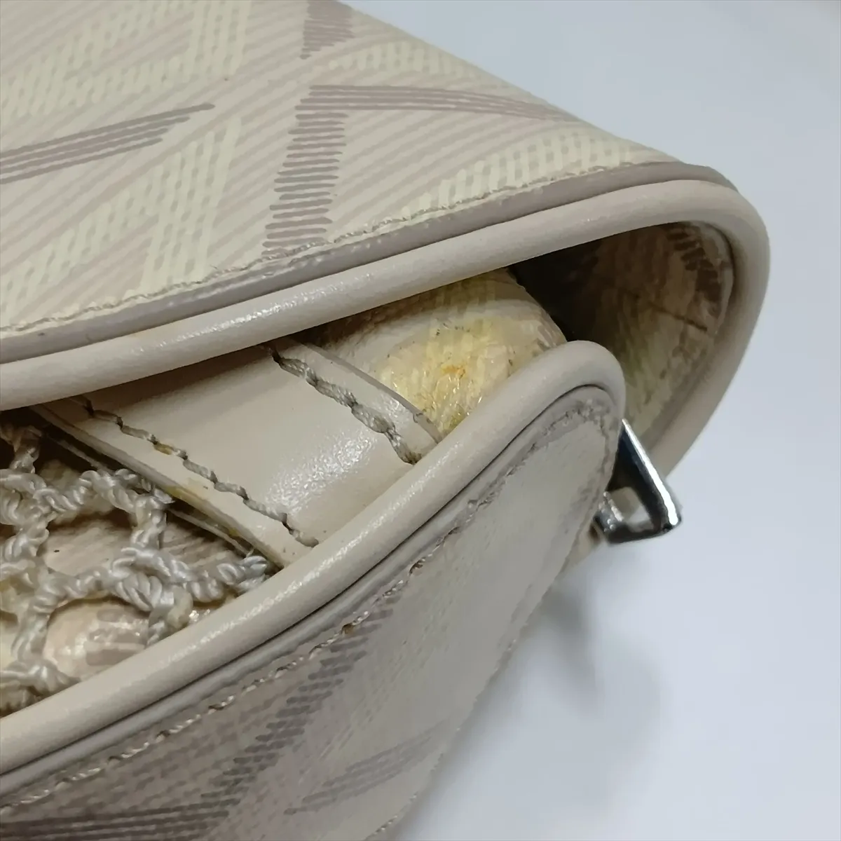 Saddle PVC x Leather Body Bag, Beige — view 15