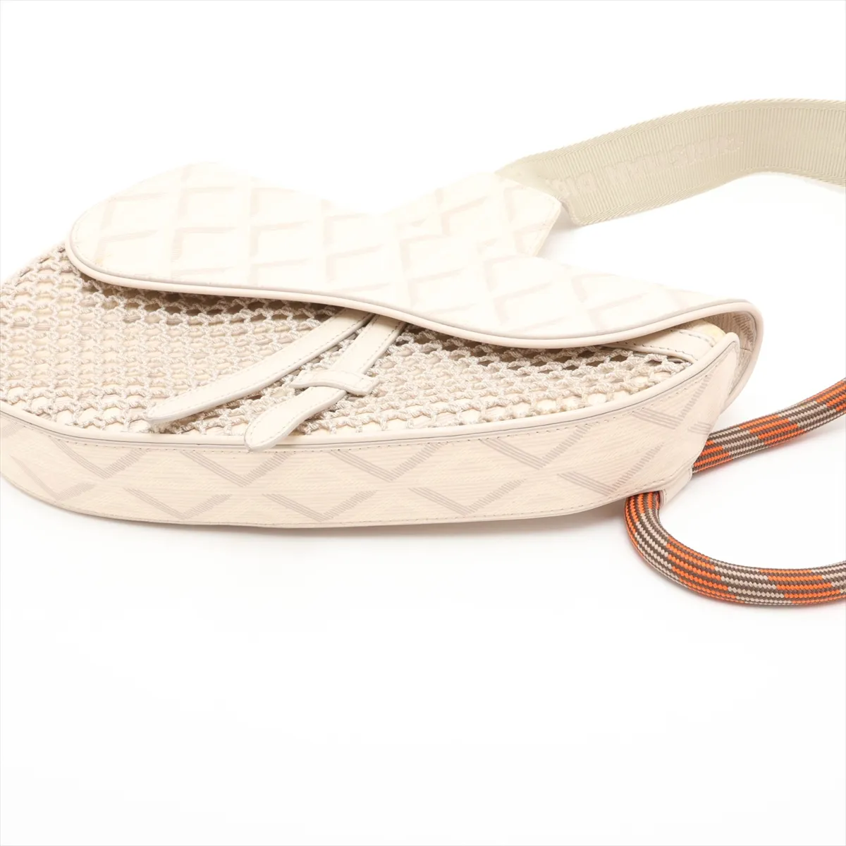 Saddle PVC x Leather Body Bag, Beige — view 3