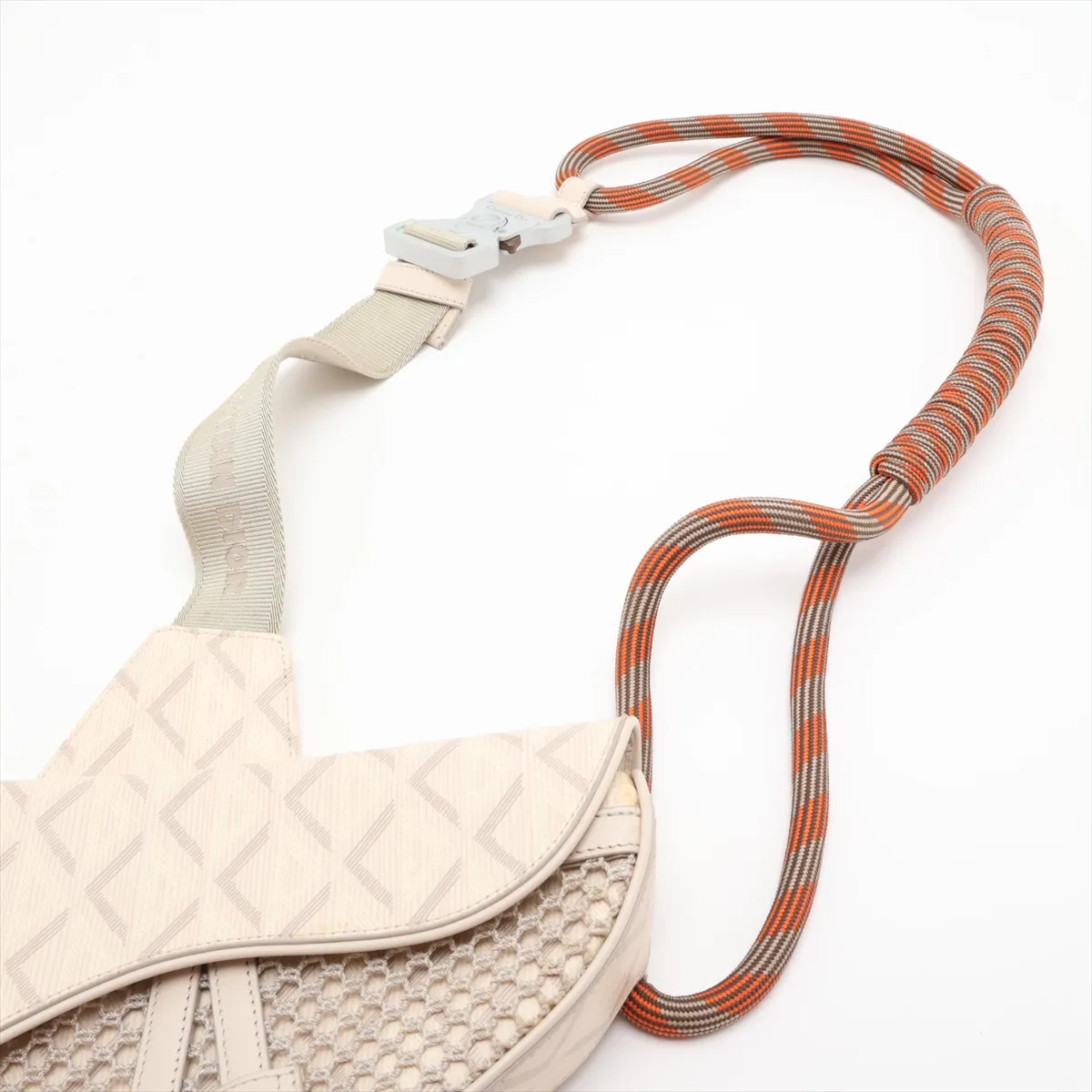 Saddle PVC x Leather Body Bag, Beige — view 5