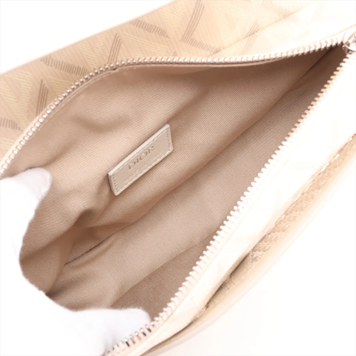 Saddle PVC x Leather Body Bag, Beige — view 6