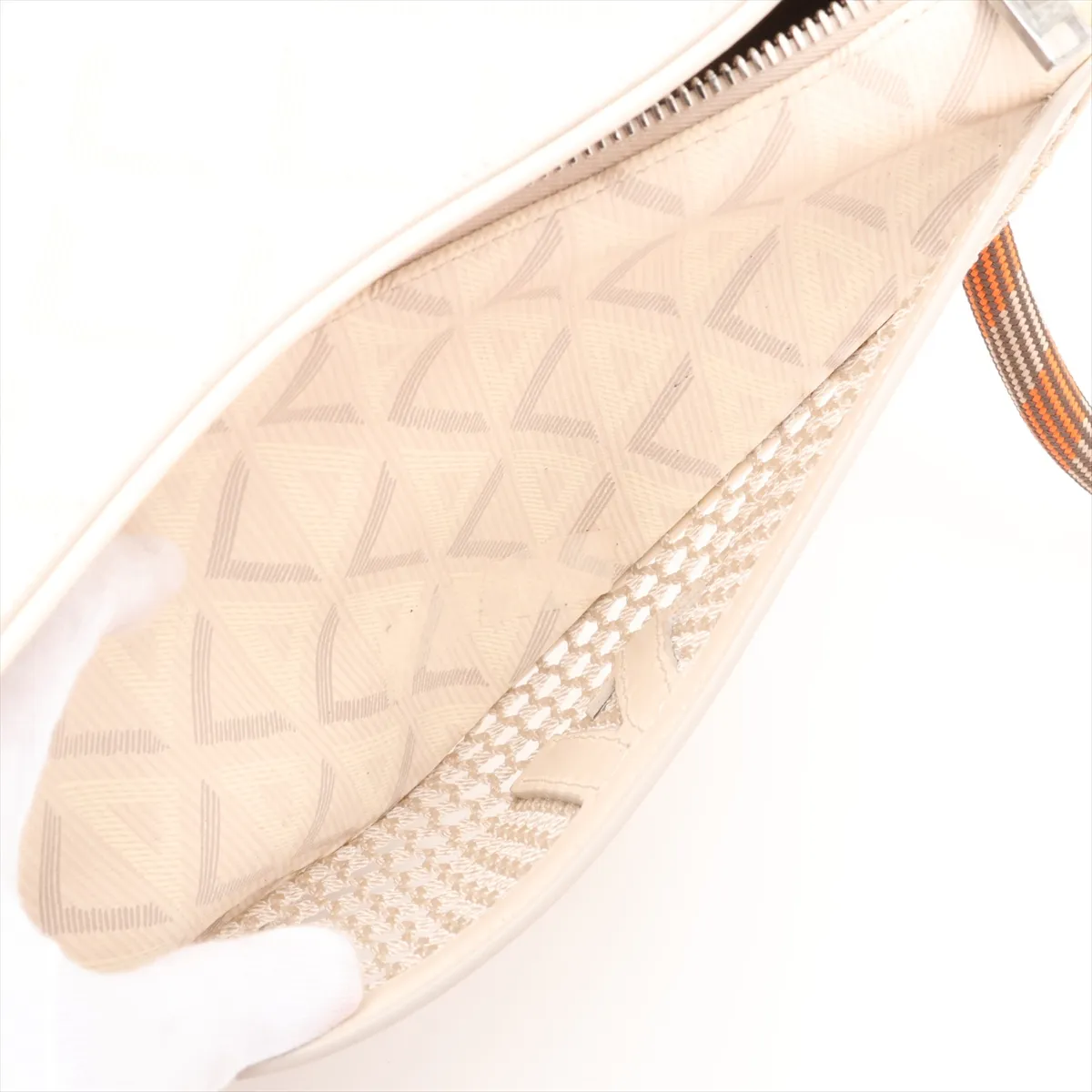 Saddle PVC x Leather Body Bag, Beige — view 7