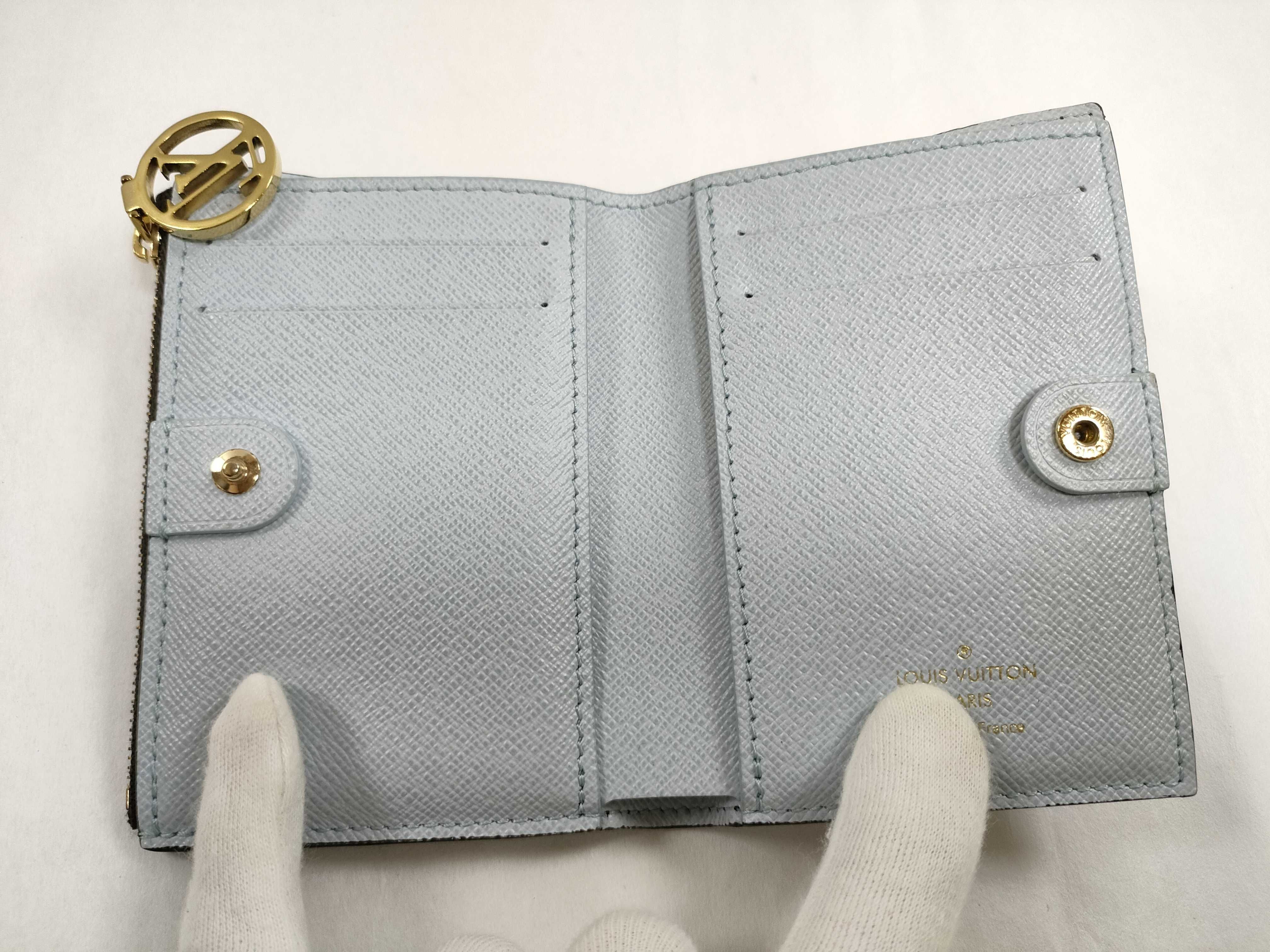 Monogram Louis Vuitton Monogram Portefeuille Lisa M83605 Blue Olympe RFID Wallet — view 7