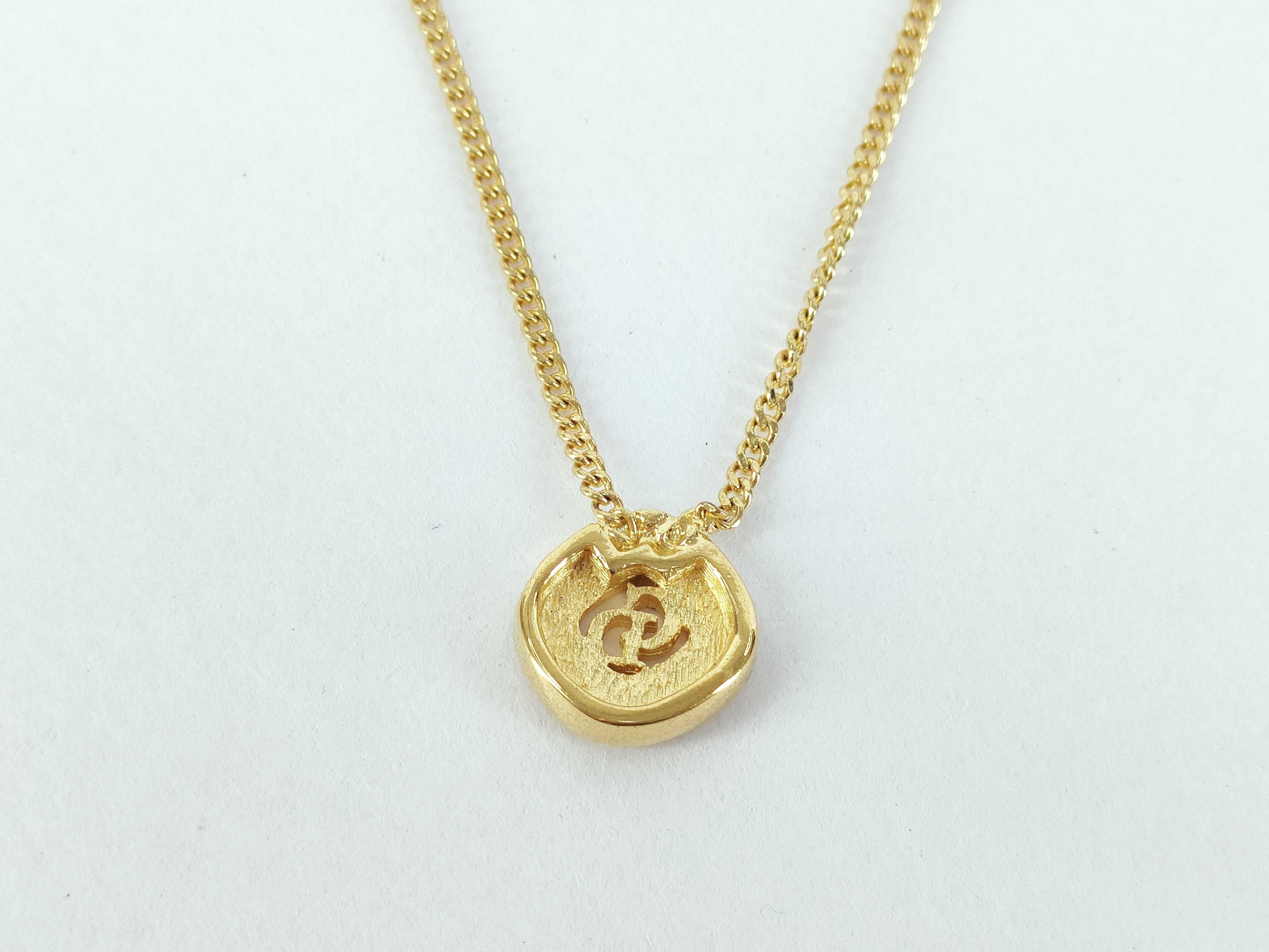 CD Logo Square Rhinestone Gold Kihei Chain Necklace — view 2