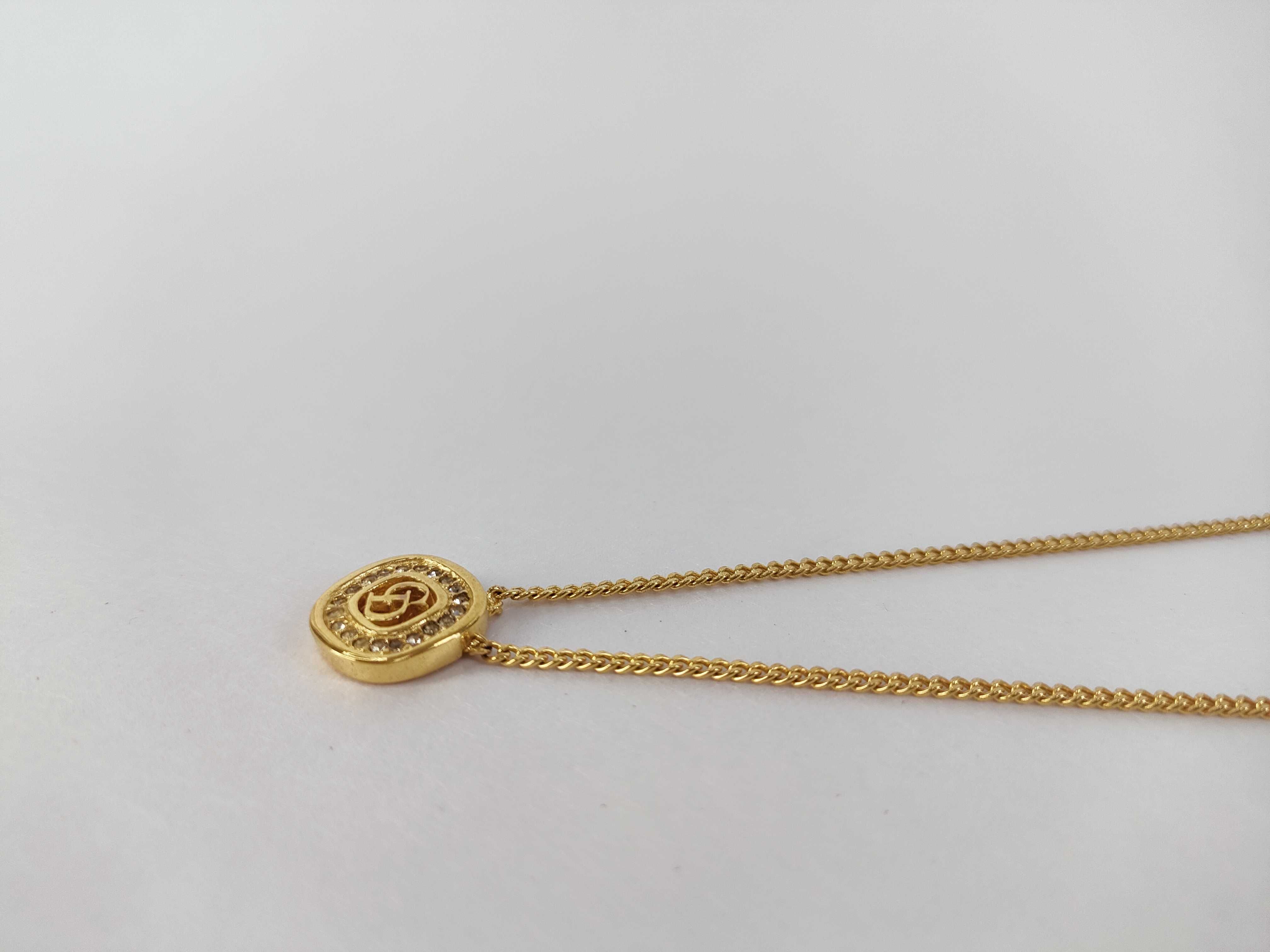 CD Logo Square Rhinestone Gold Kihei Chain Necklace — view 7