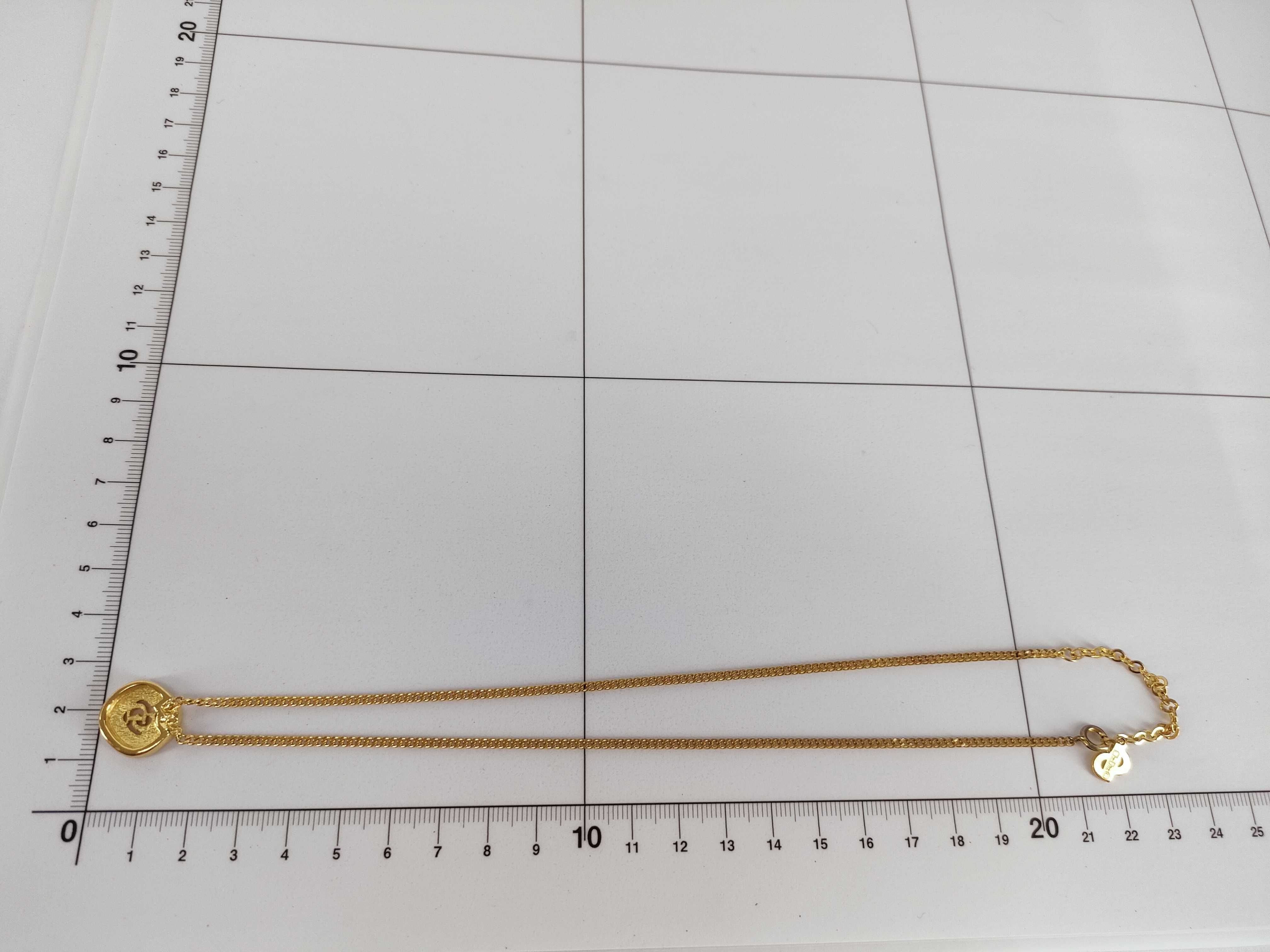 CD Logo Square Rhinestone Gold Kihei Chain Necklace — view 10