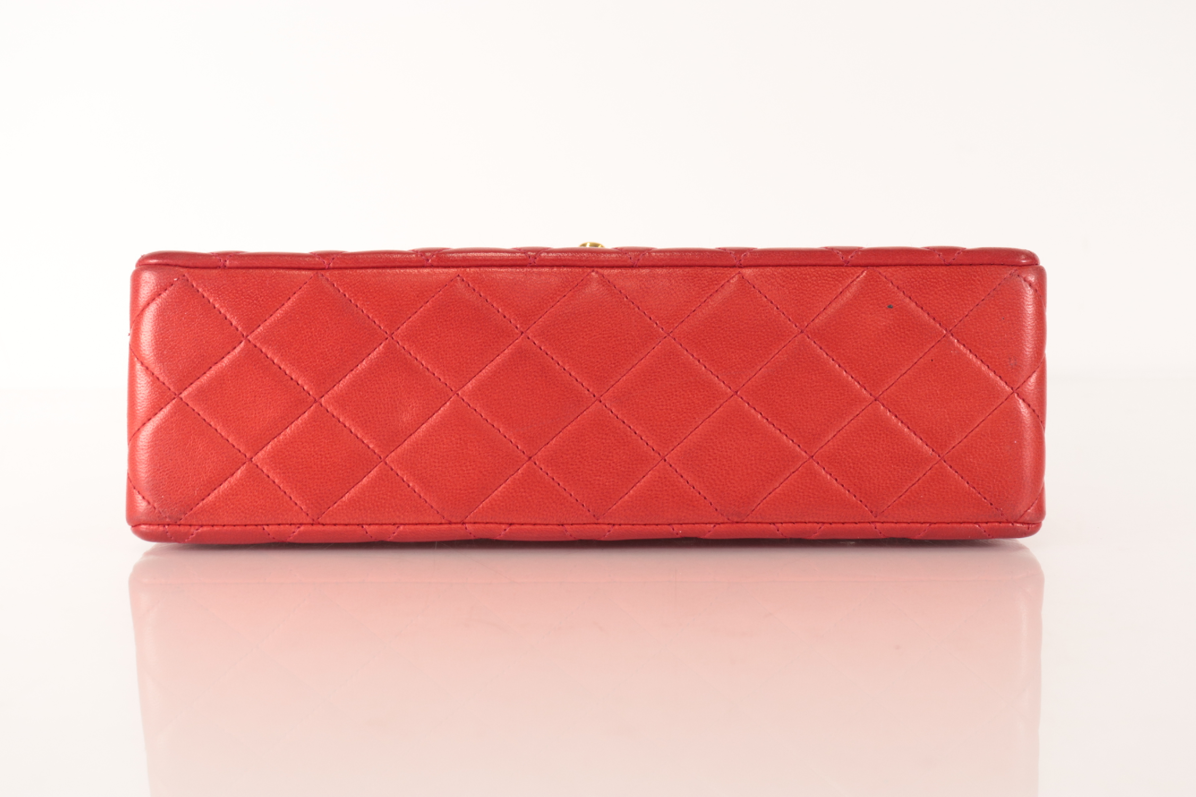 Matelassé Lambskin Chain Shoulder Bag, Red, Series 2 — view 7