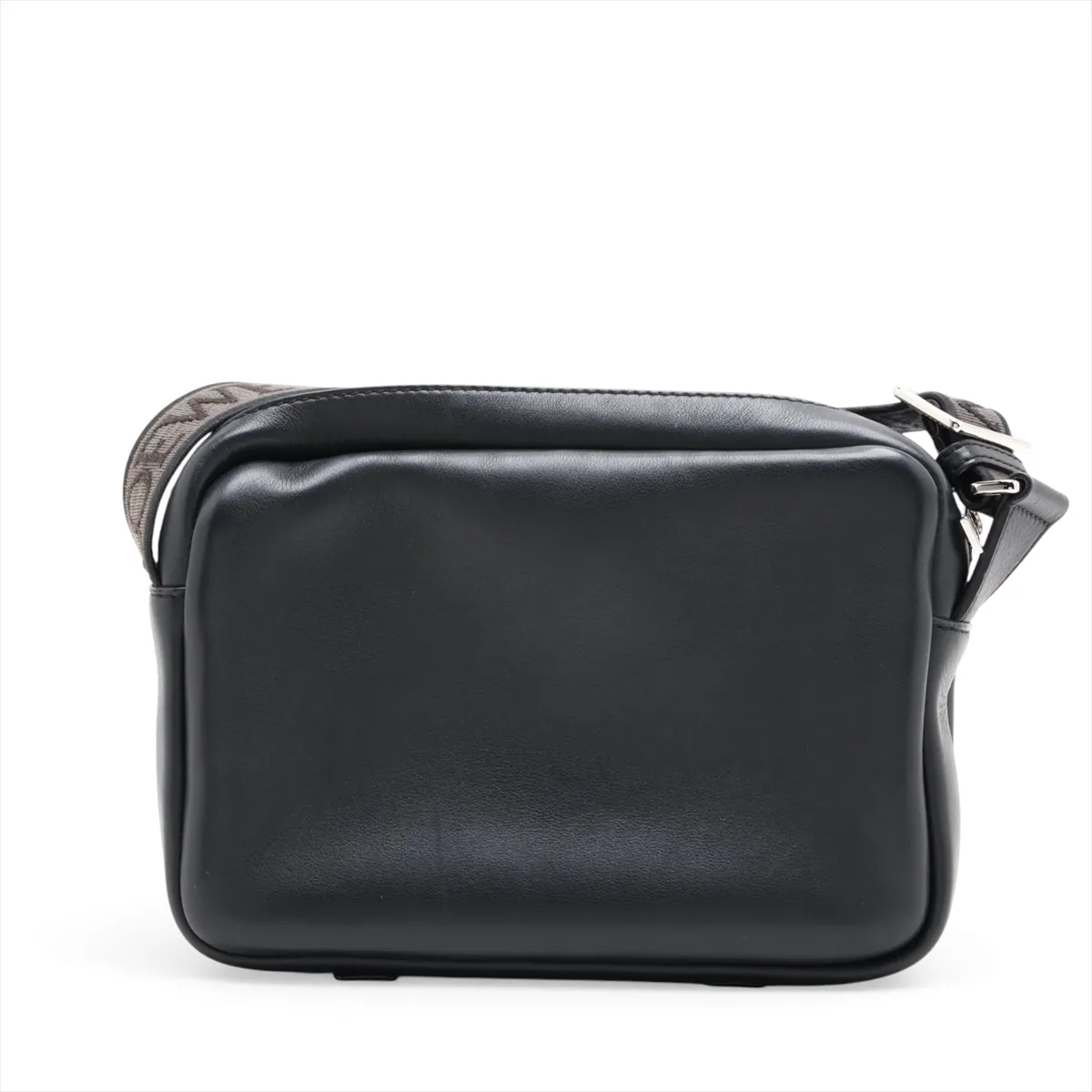 Military Messenger Bag, Leather Shoulder Bag, Gray — view 2