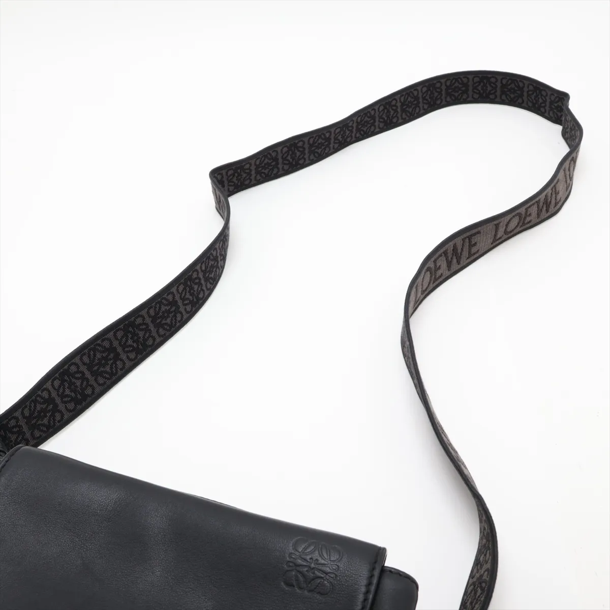 Military Messenger Bag, Leather Shoulder Bag, Gray — view 5