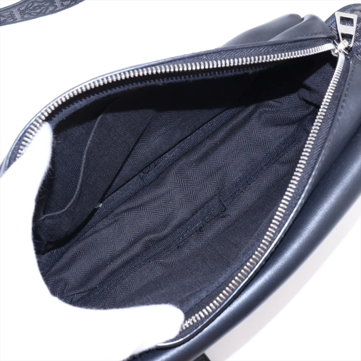 Military Messenger Bag, Leather Shoulder Bag, Gray — view 6