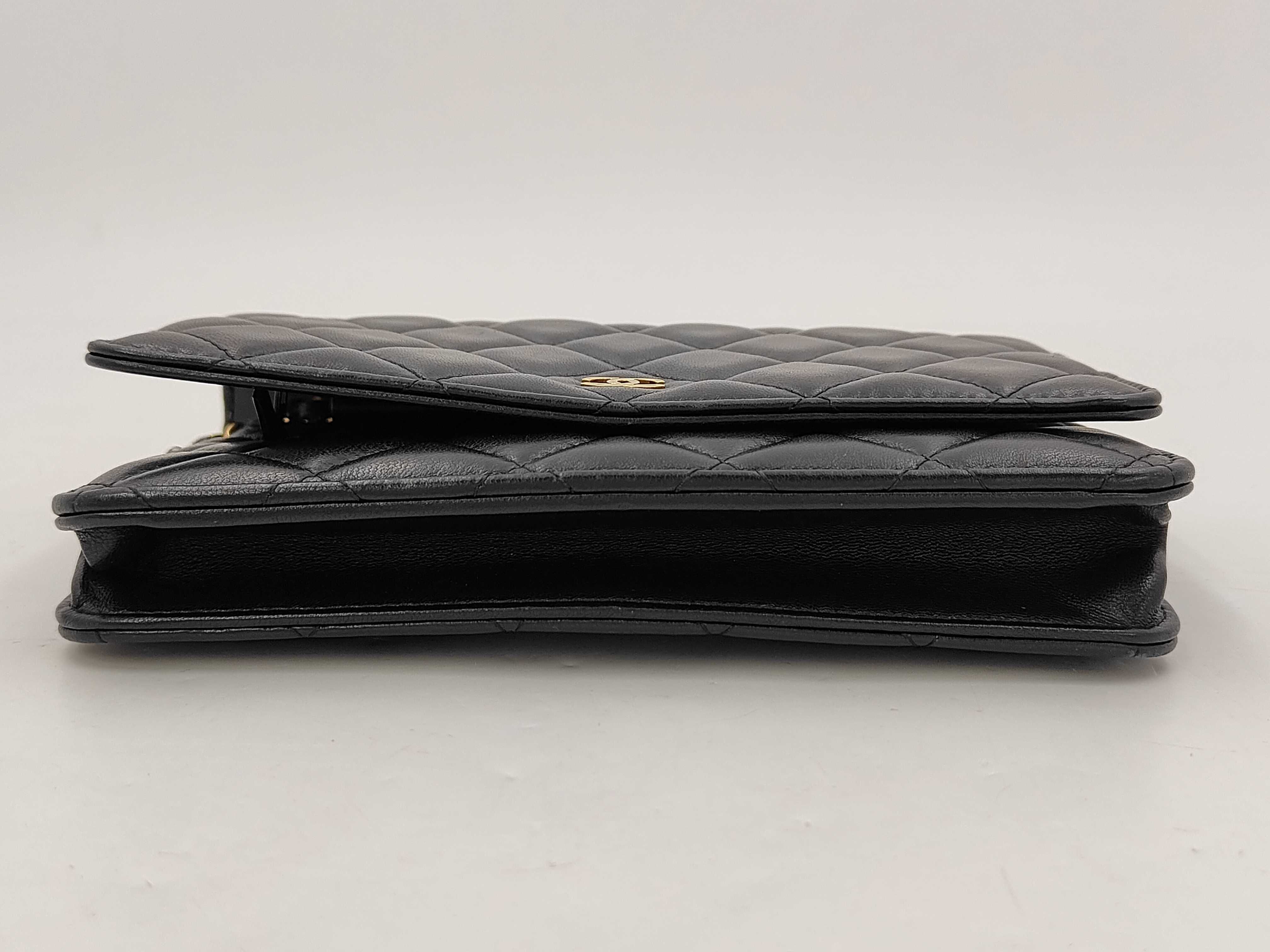 Lambskin Chain Shoulder Bag with Gold Hardware — view 3