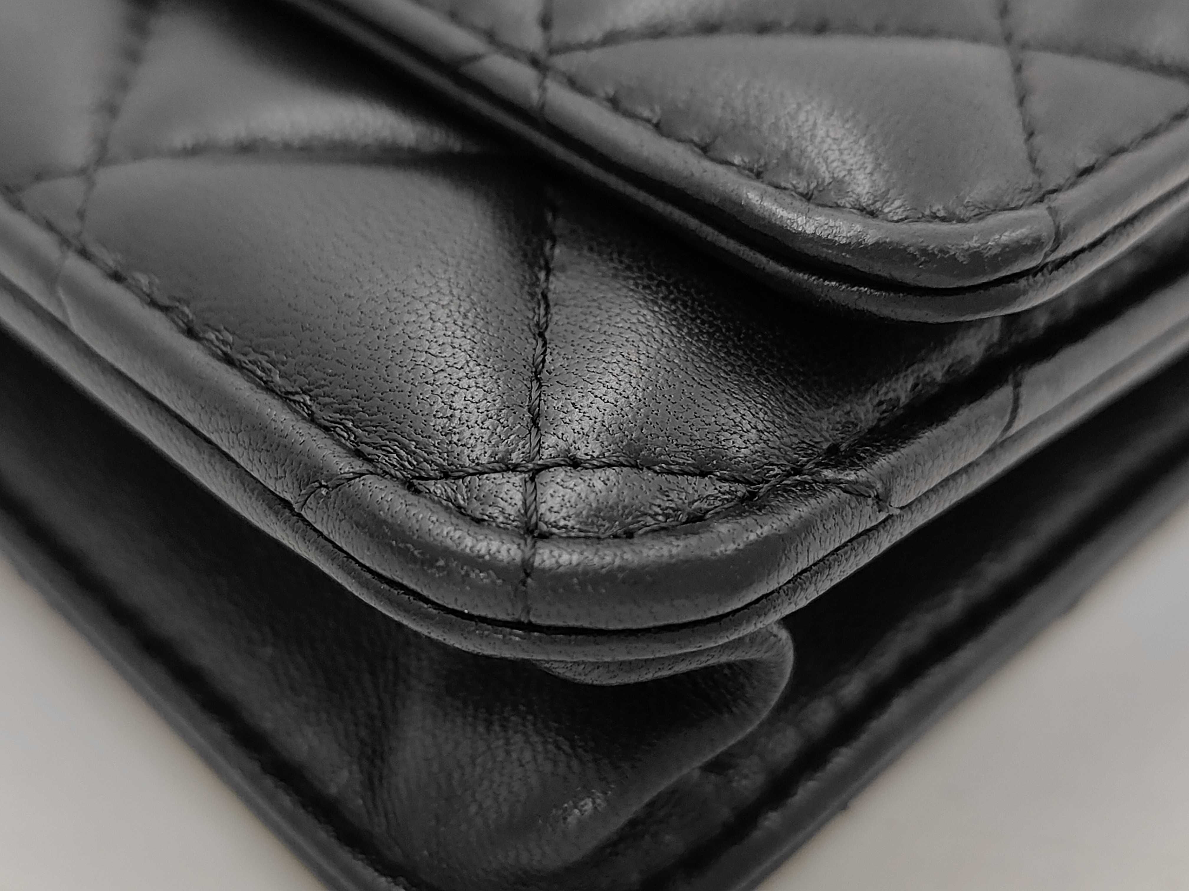 Lambskin Chain Shoulder Bag with Gold Hardware — view 4