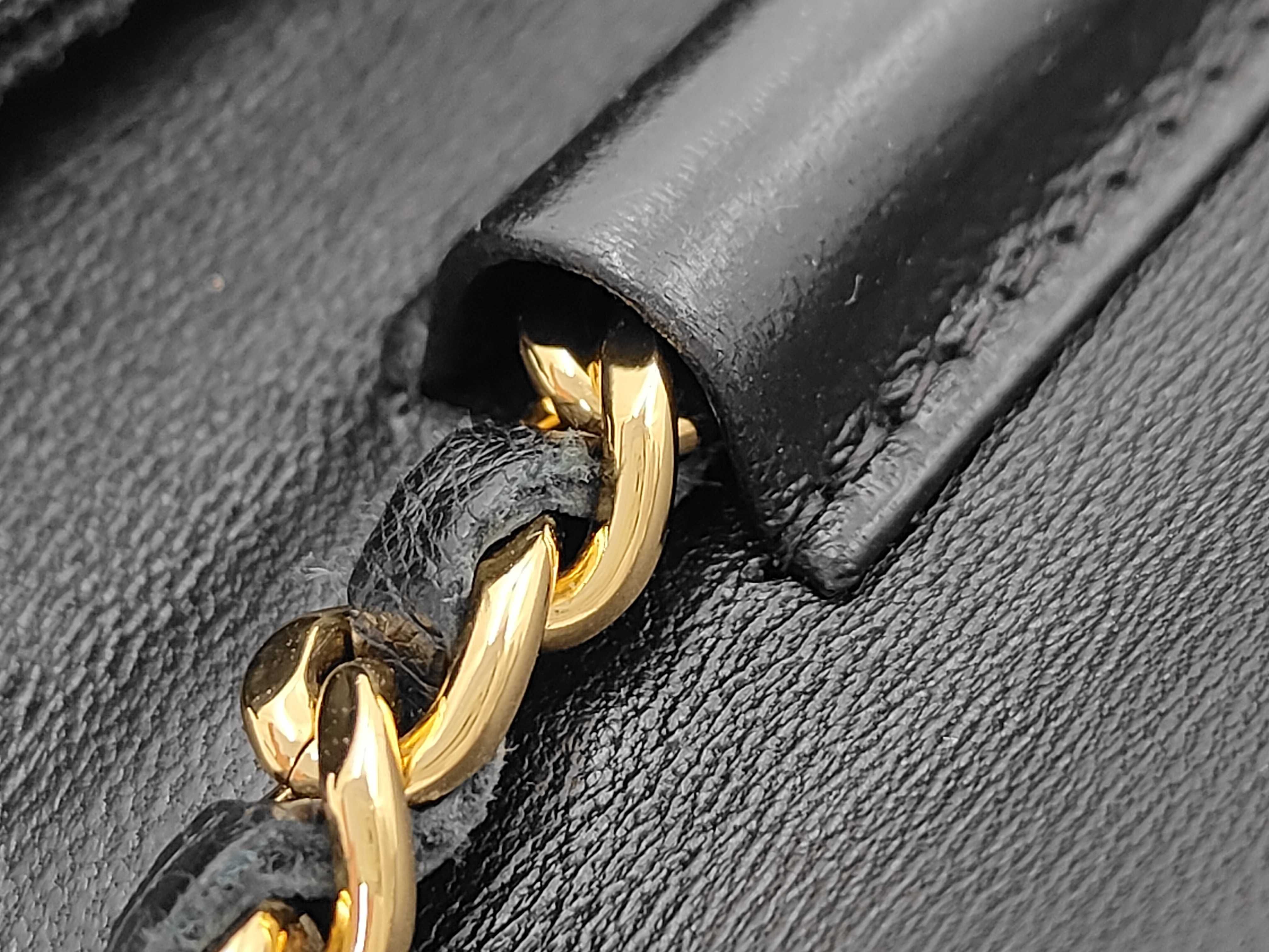 Lambskin Chain Shoulder Bag with Gold Hardware — view 7