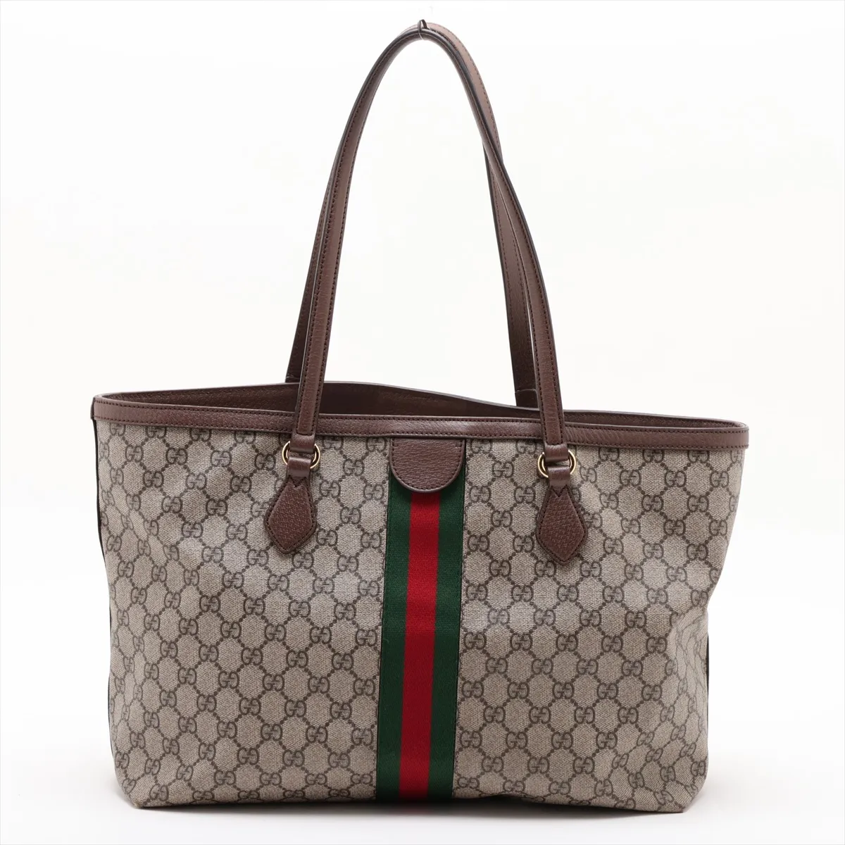 GG Supreme PVC x Leather Tote Bag, Brown, 631685 — view 2