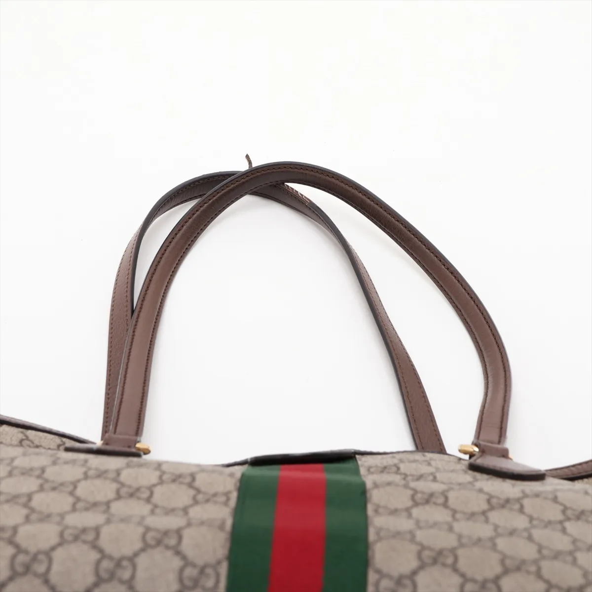 GG Supreme PVC x Leather Tote Bag, Brown, 631685 — view 6