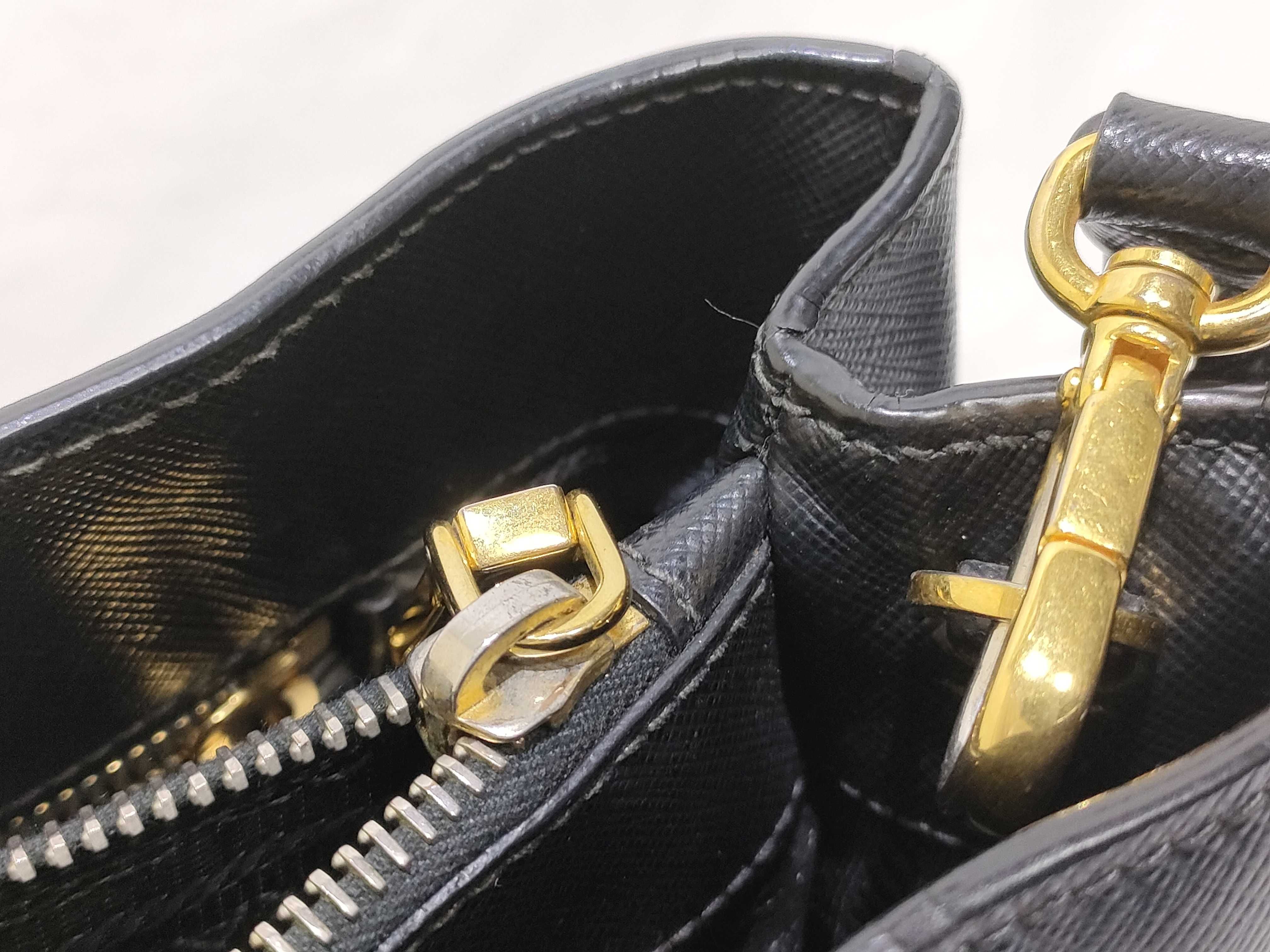 ID- Saffiano Lux Cowskin Handbag Black BN1786 with strap — view 13