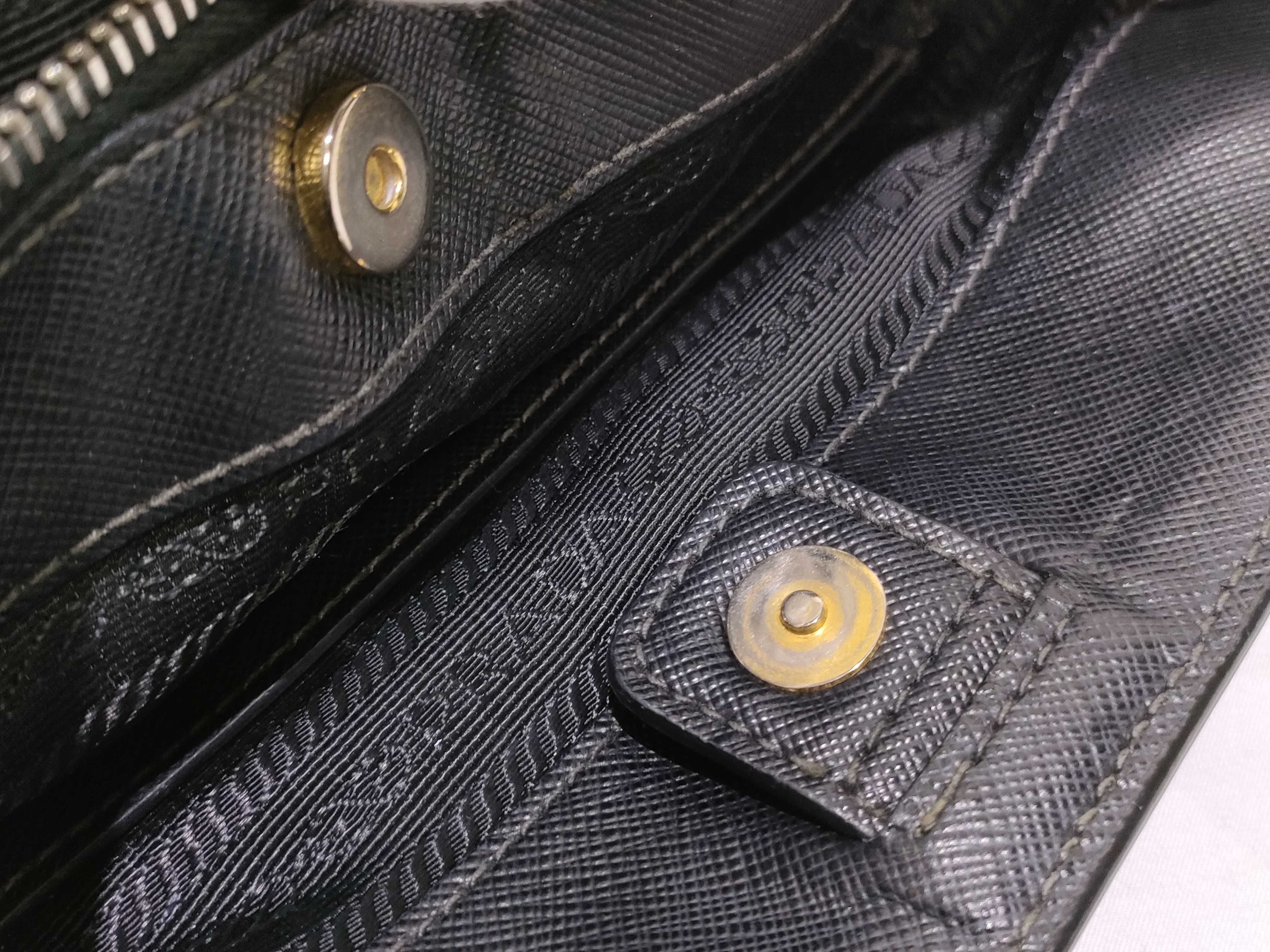 ID- Saffiano Lux Cowskin Handbag Black BN1786 with strap — view 14