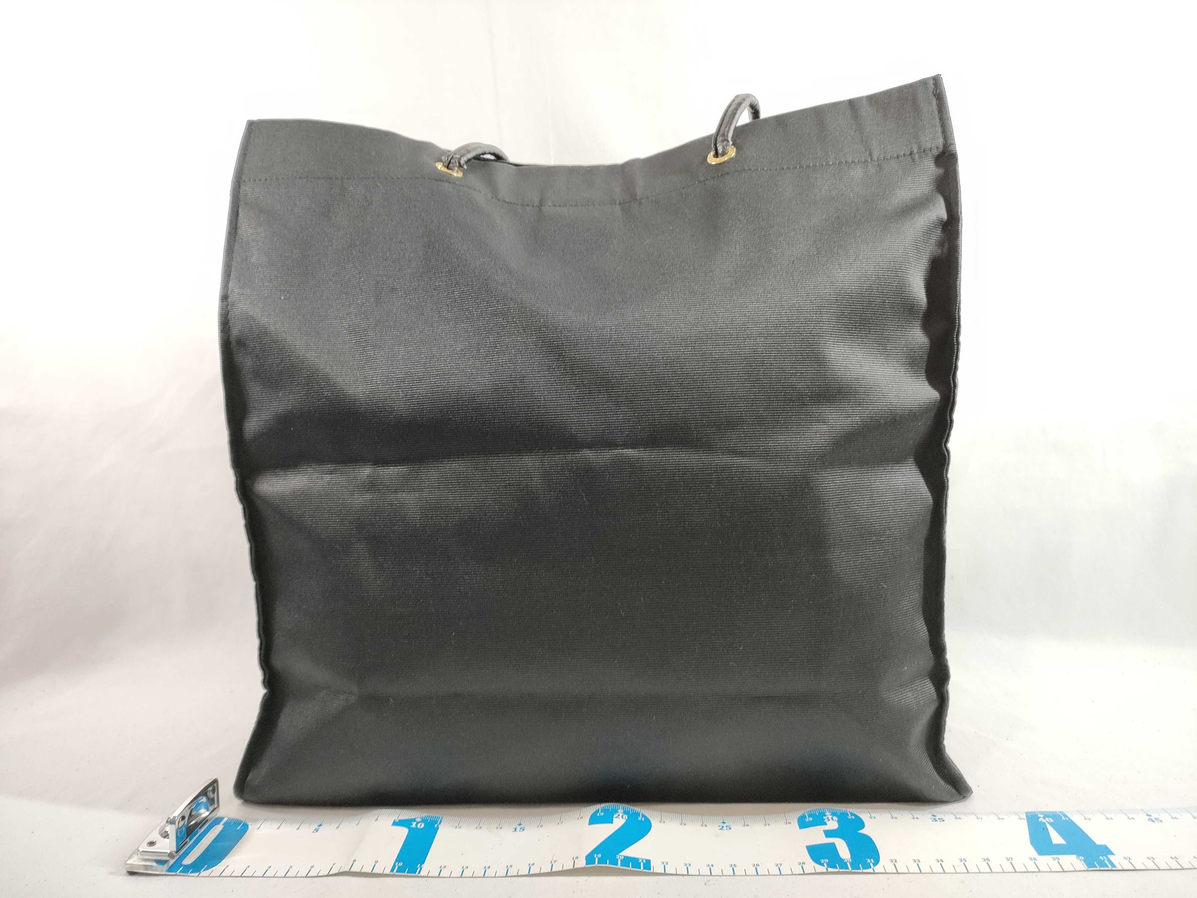 Nylon Tote Bag with Logo, Black Handbag — view 2