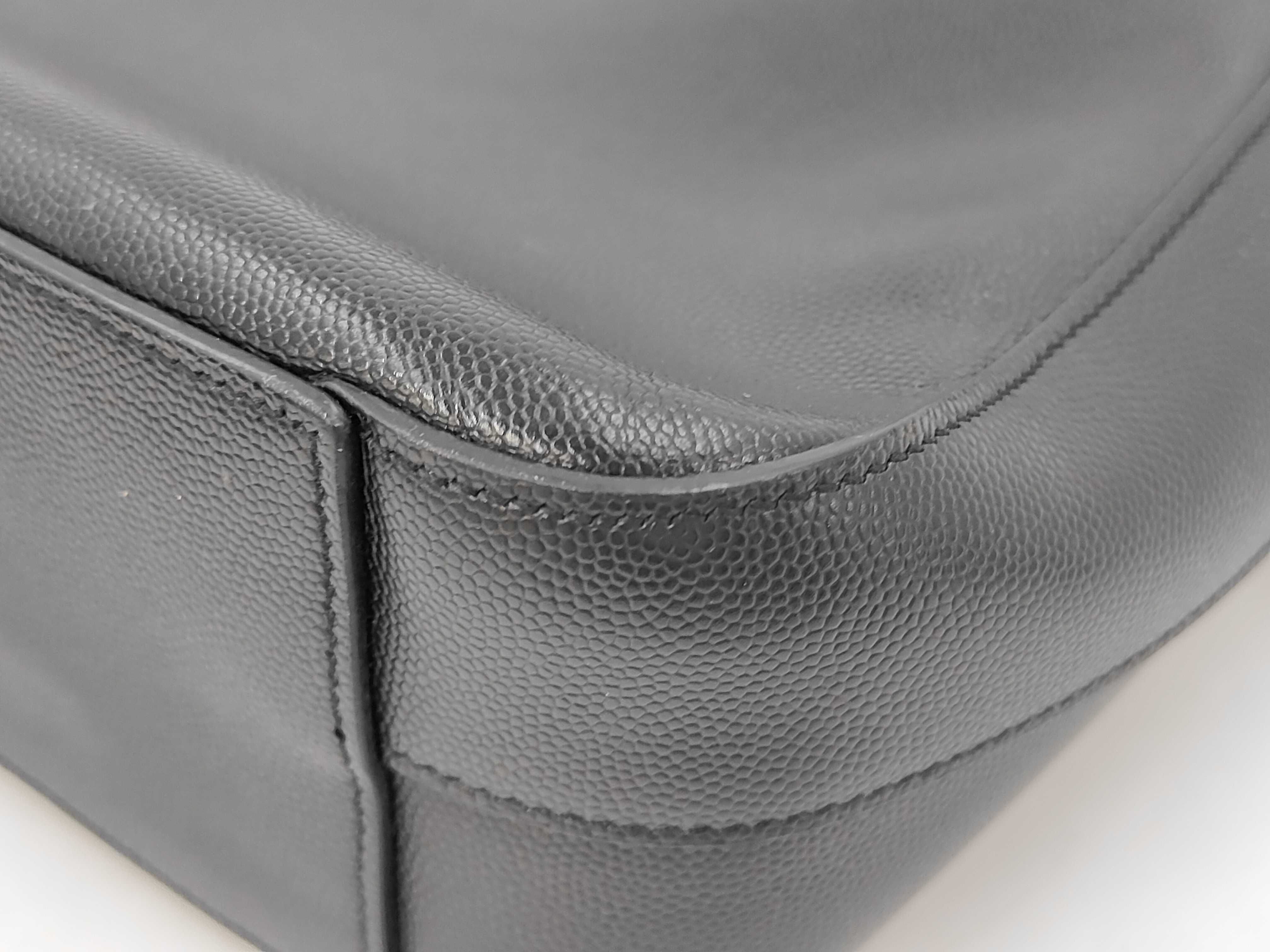 PH - Black Leather Museum Flat Briefcase Business Bag — view 4