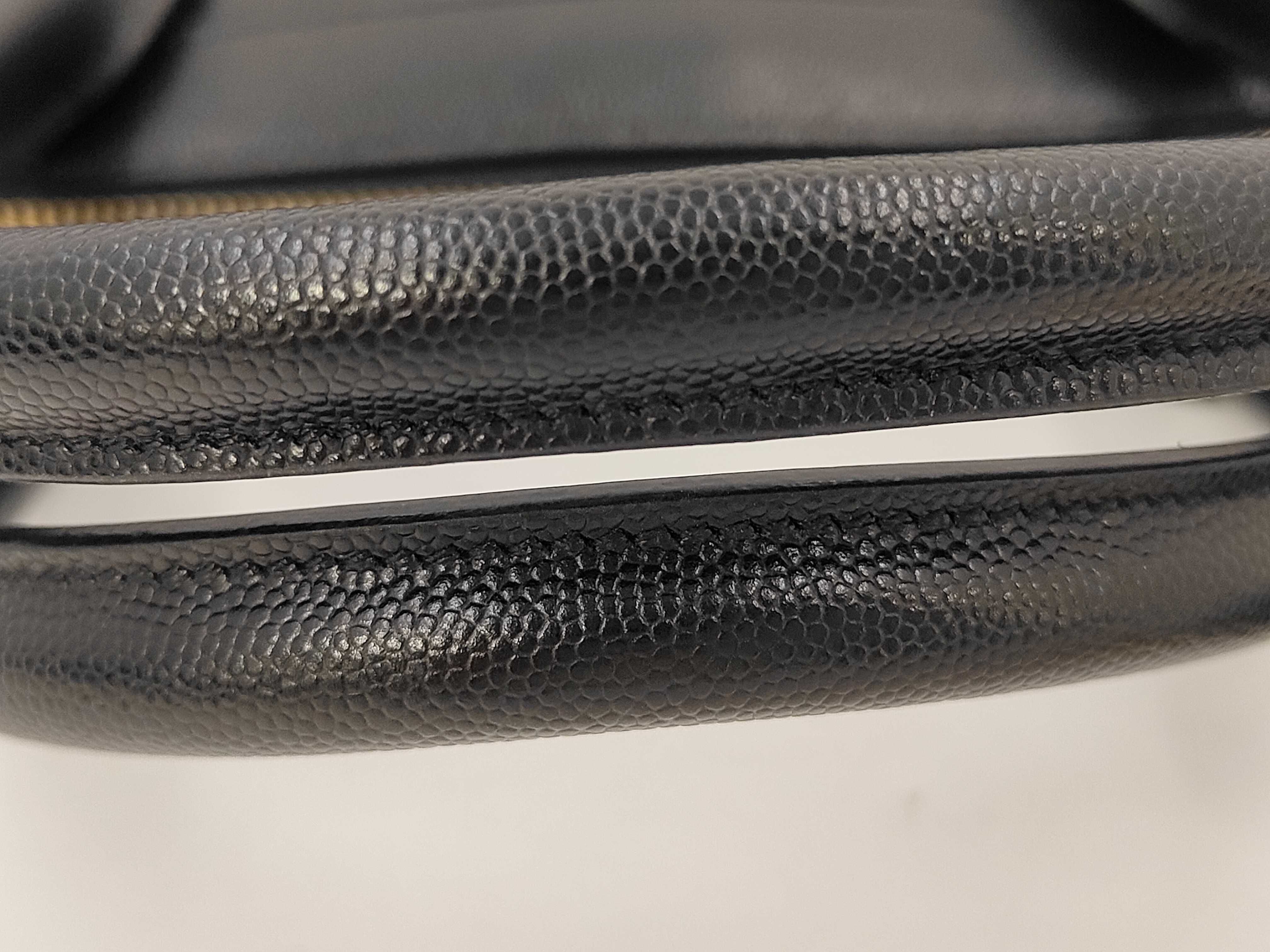 PH - Black Leather Museum Flat Briefcase Business Bag — view 6