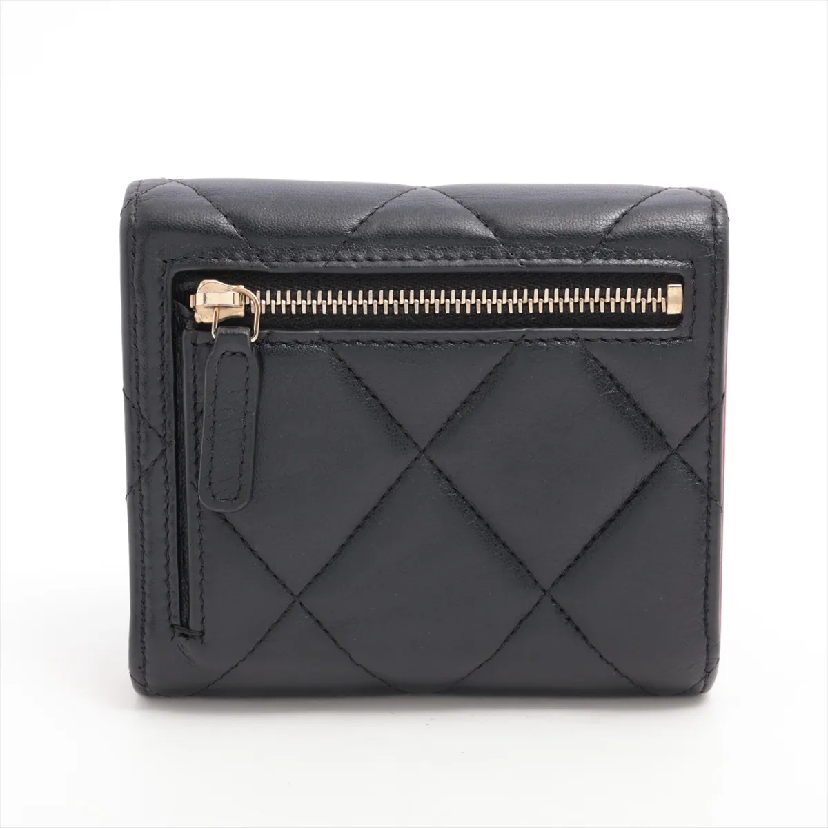 19 Lambskin Compact Wallet Black Gold Hardware U63T8GL2 — view 2