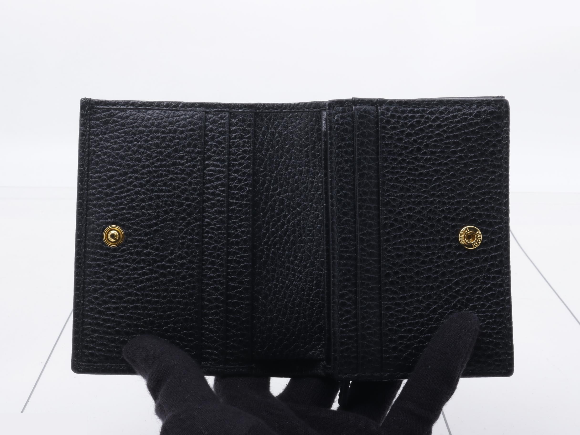 Double G Small Wallet, Unused, Black — view 4