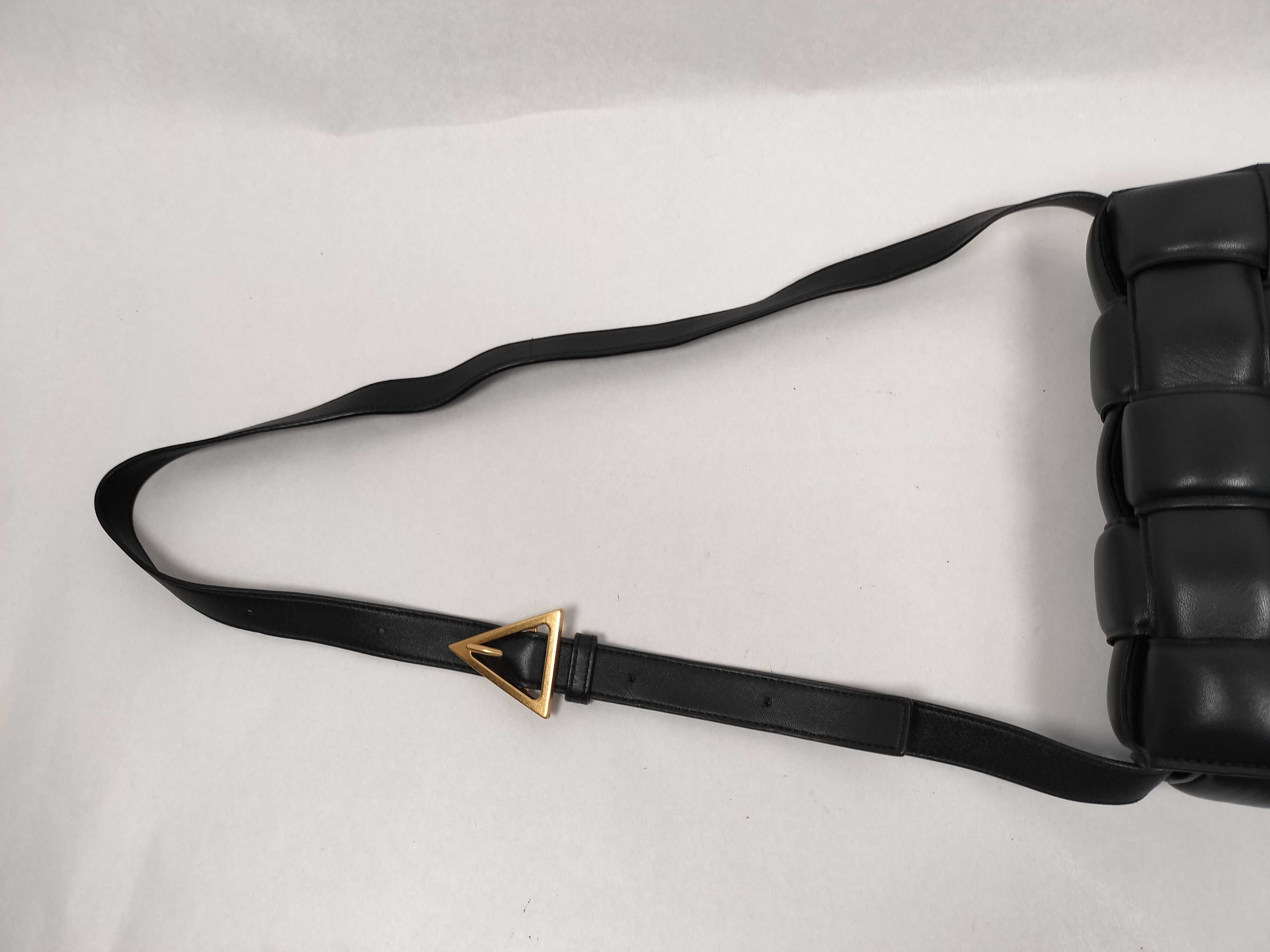 Padded Cassette Shoulder Bag with Gold Hardware, Black, with Protective Seal. — view 3