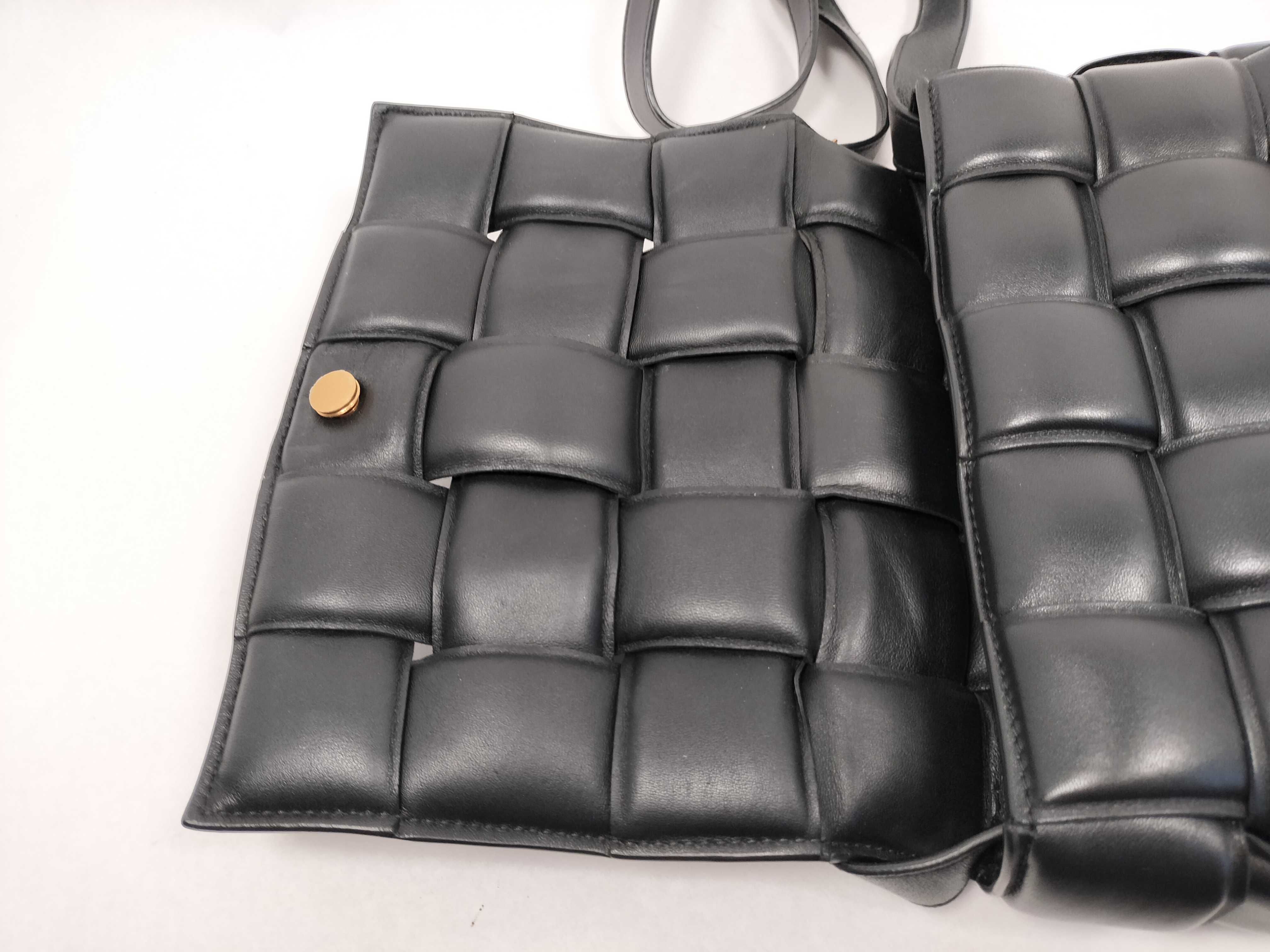 Padded Cassette Shoulder Bag with Gold Hardware, Black, with Protective Seal. — view 8