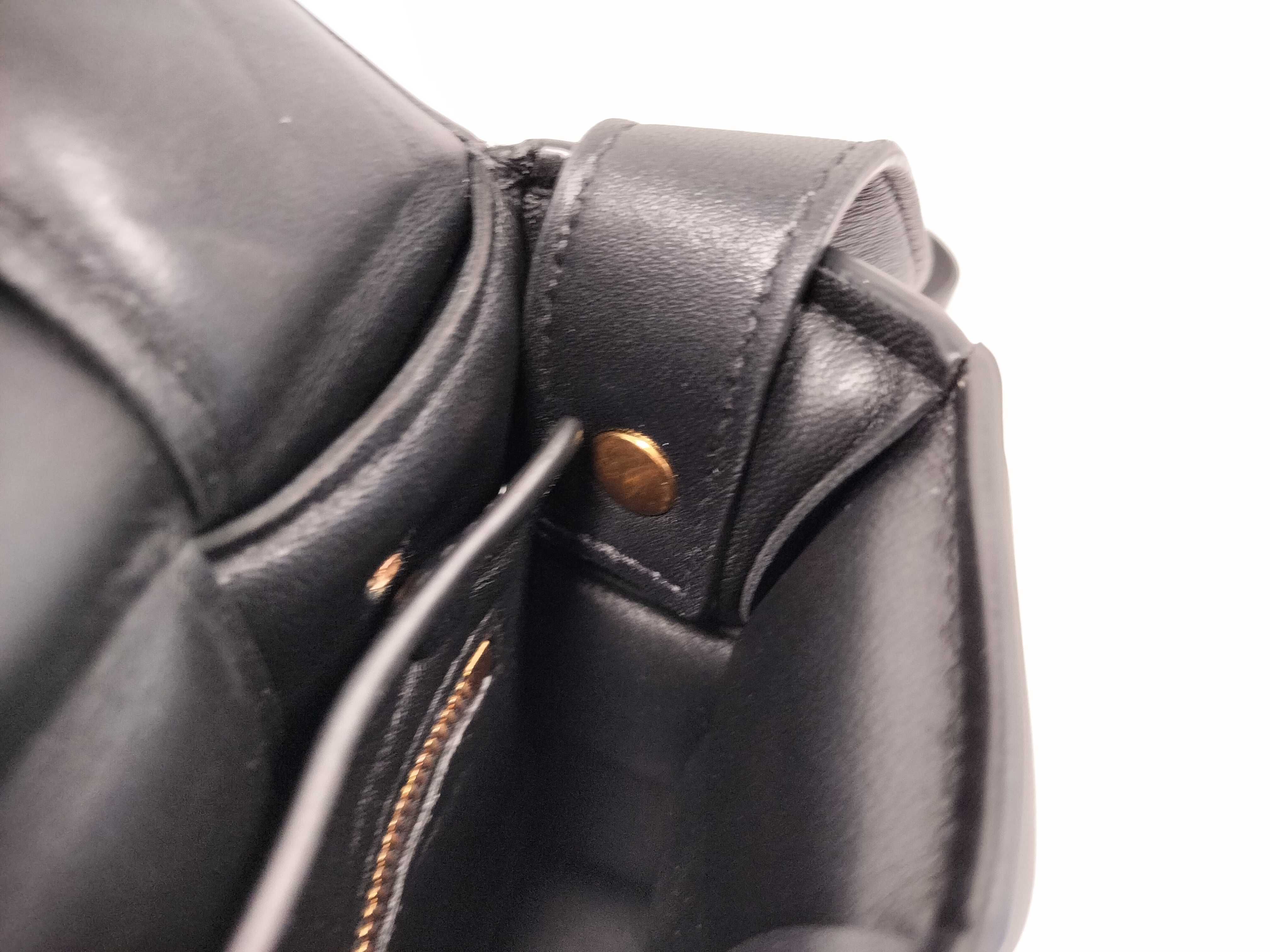 Padded Cassette Shoulder Bag with Gold Hardware, Black, with Protective Seal. — view 9