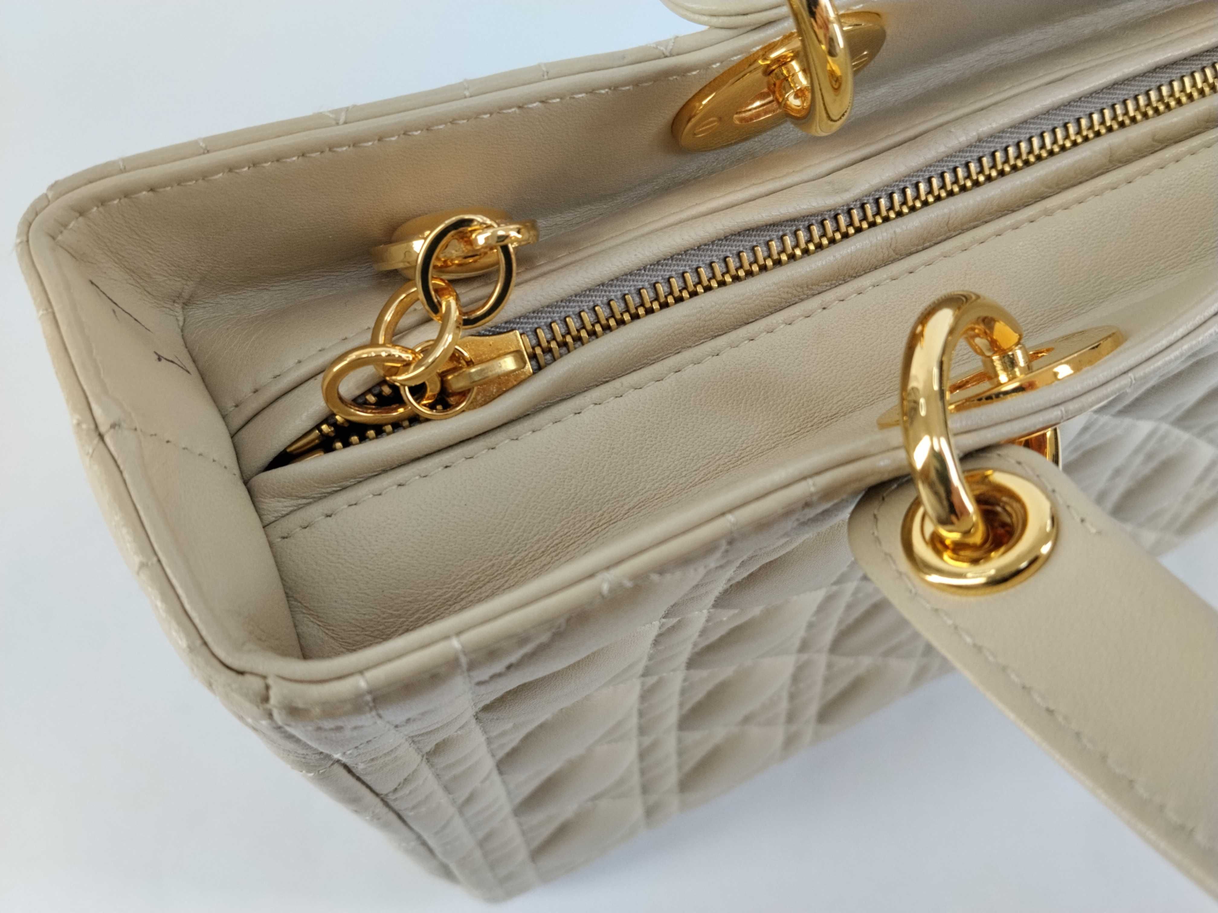 Lady Dior Christian Lady Beige Handbag — view 11