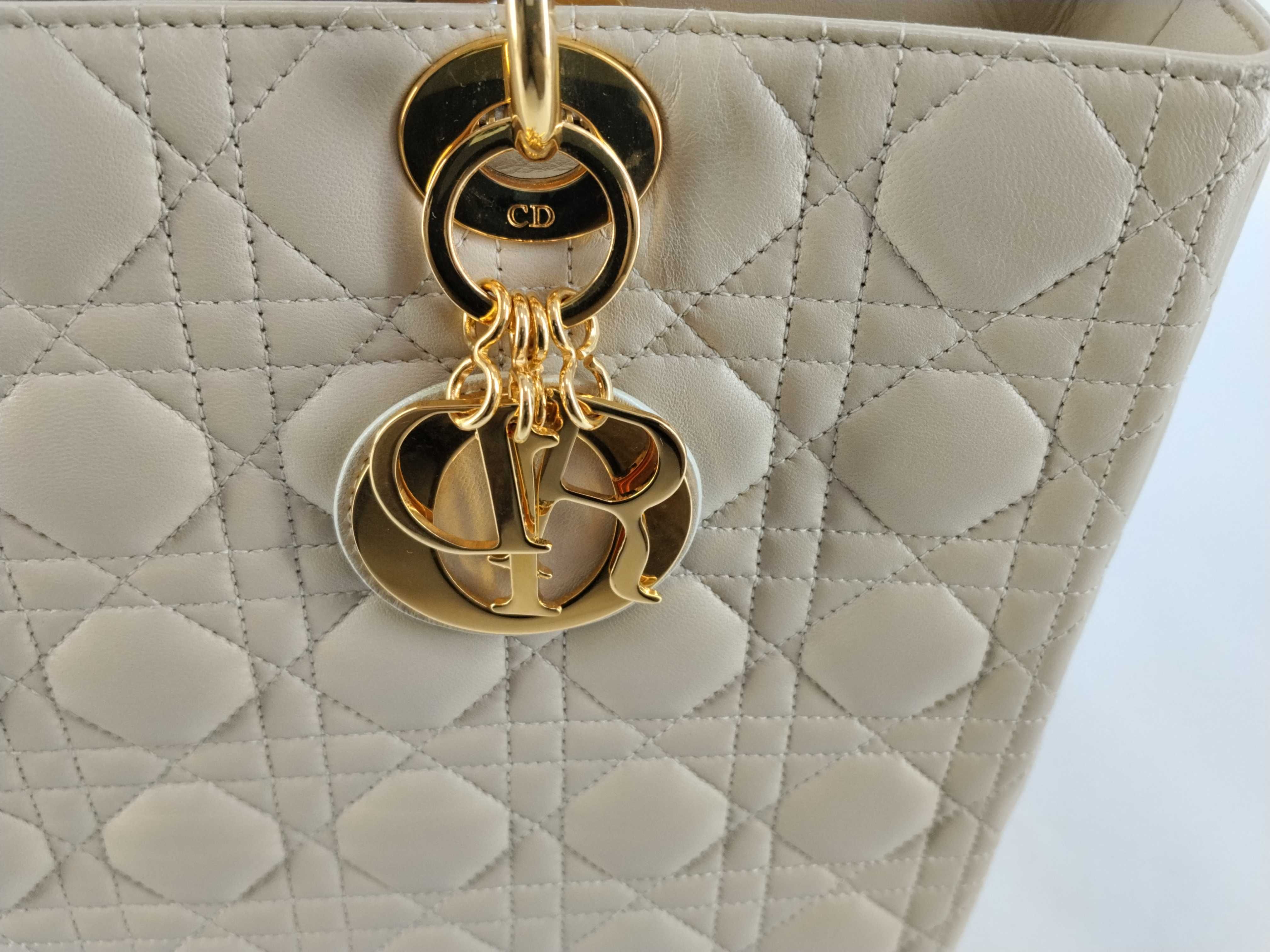 Lady Dior Christian Lady Beige Handbag — view 8