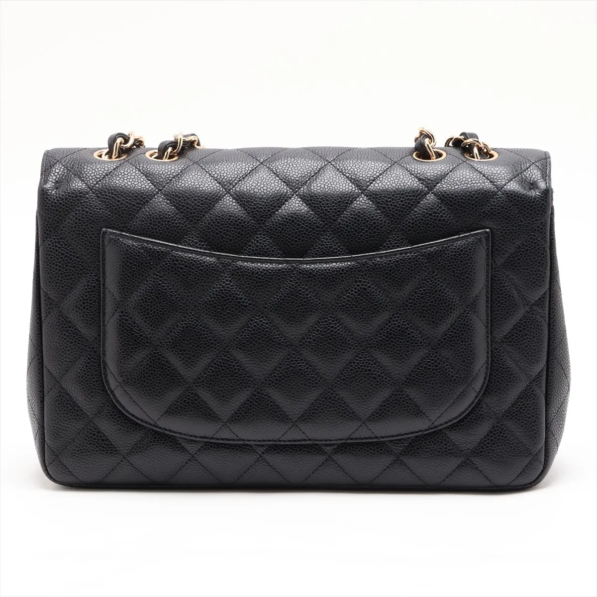 [Individually packaged] Chanel Large Matelassé 30 Caviar Skin Single Flap Double Chain Bag, Black with Gold Hardware, 13555075, Serial Number 13-series, A28600 — view 2