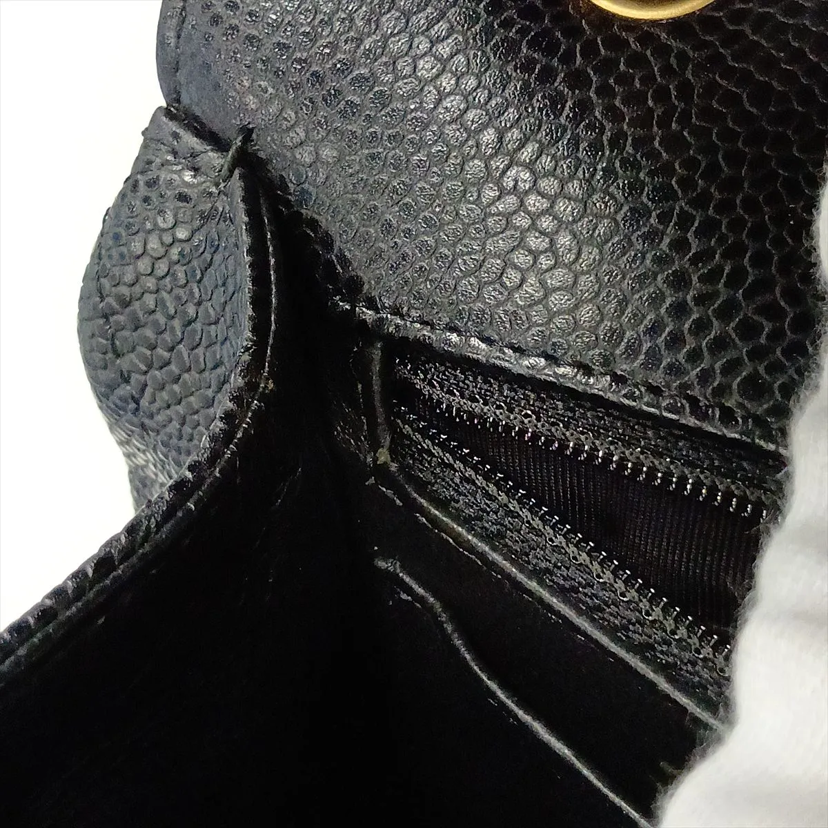[Individually packaged] Chanel Large Matelassé 30 Caviar Skin Single Flap Double Chain Bag, Black with Gold Hardware, 13555075, Serial Number 13-series, A28600 — view 14