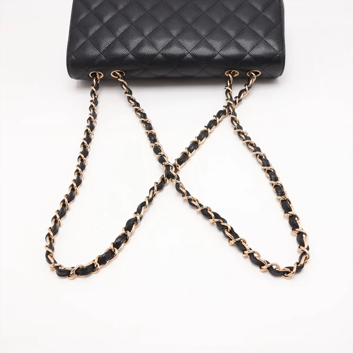 [Individually packaged] Chanel Large Matelassé 30 Caviar Skin Single Flap Double Chain Bag, Black with Gold Hardware, 13555075, Serial Number 13-series, A28600 — view 5