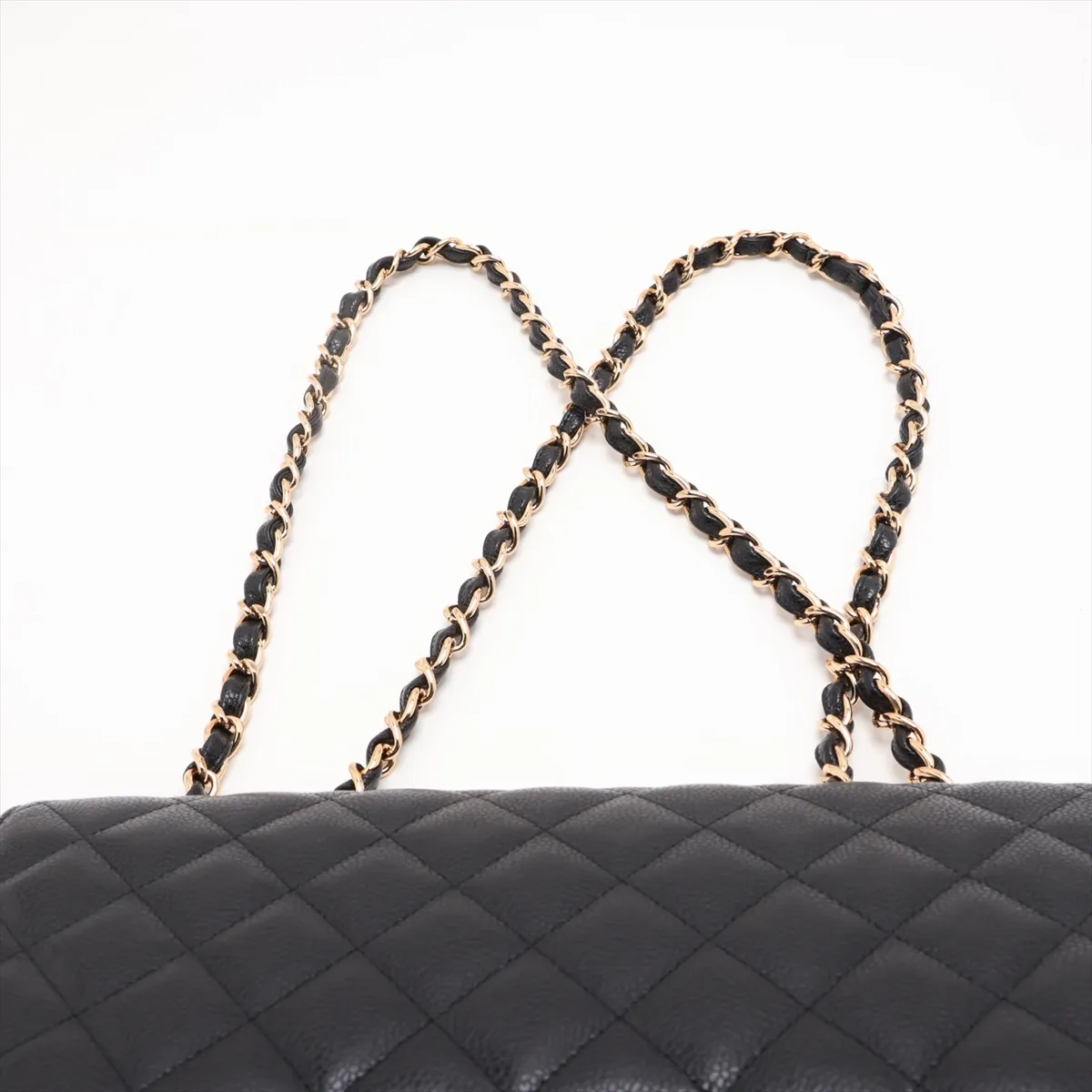 [Individually packaged] Chanel Large Matelassé 30 Caviar Skin Single Flap Double Chain Bag, Black with Gold Hardware, 13555075, Serial Number 13-series, A28600 — view 6