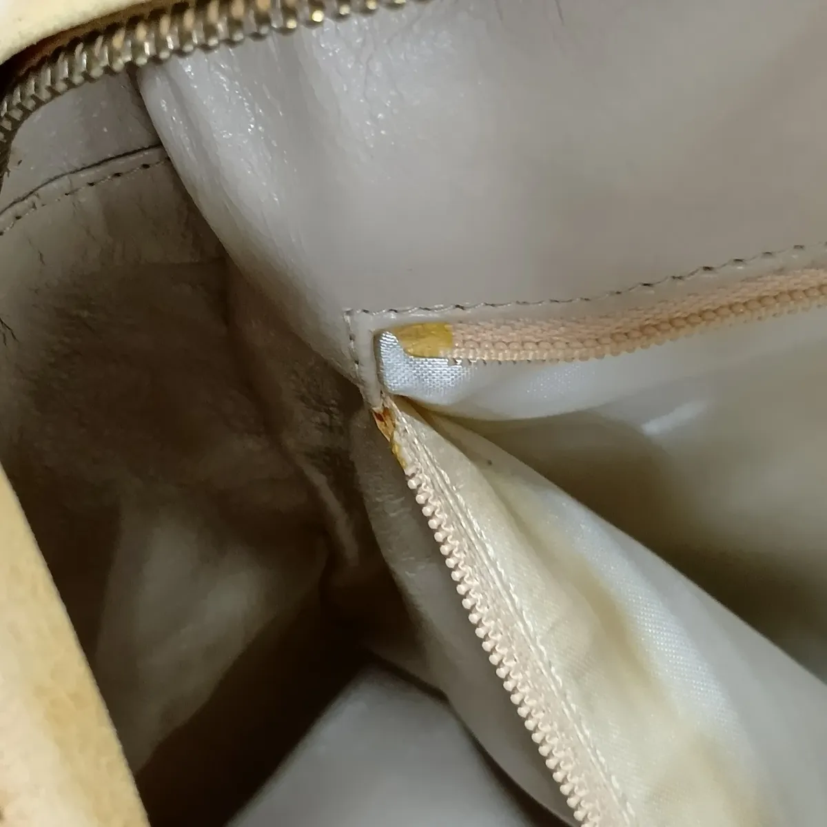 Matelassé Caviar Skin Chain Shoulder Bag, Beige with Gold Hardware, Item No. 3840987 (Serial No. 3) — view 13