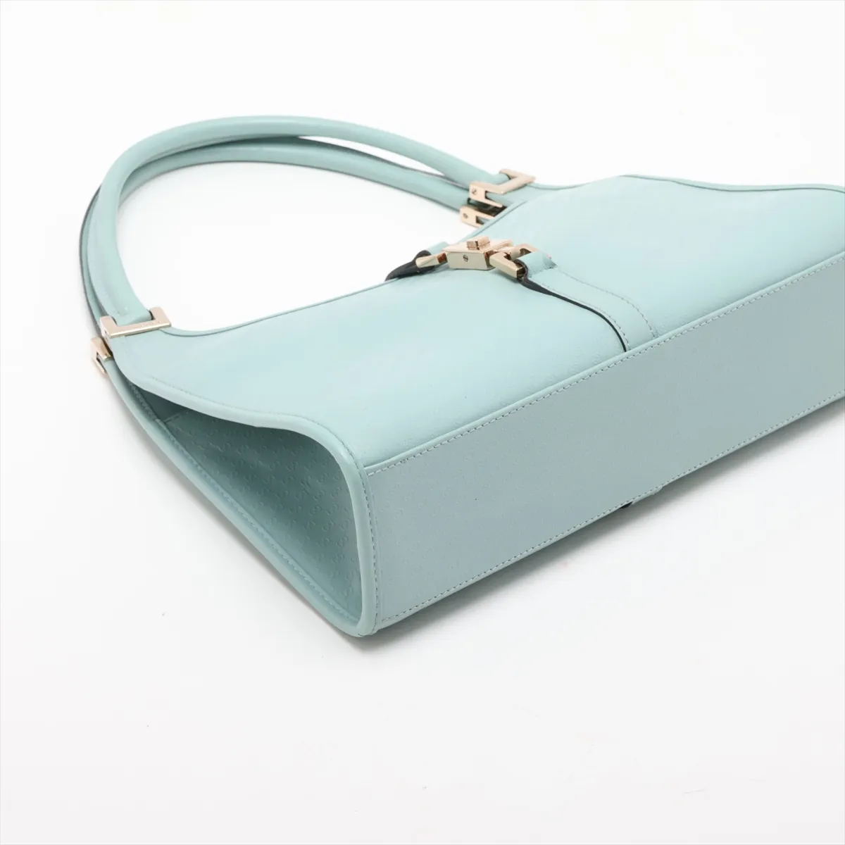 Microguccissima Jackie Leather Shoulder Bag, Blue — view 4
