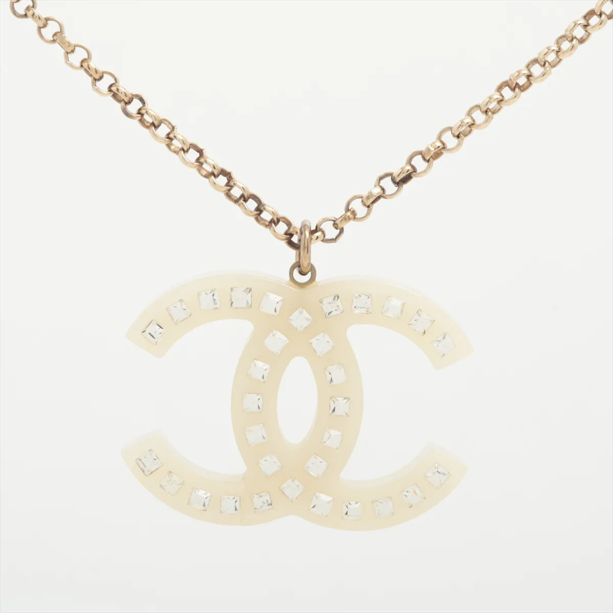Cocomark 08P Necklace GP x Rhinestone Gold x White — view 2