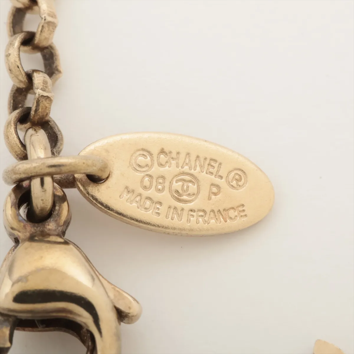 Cocomark 08P Necklace GP x Rhinestone Gold x White — view 4