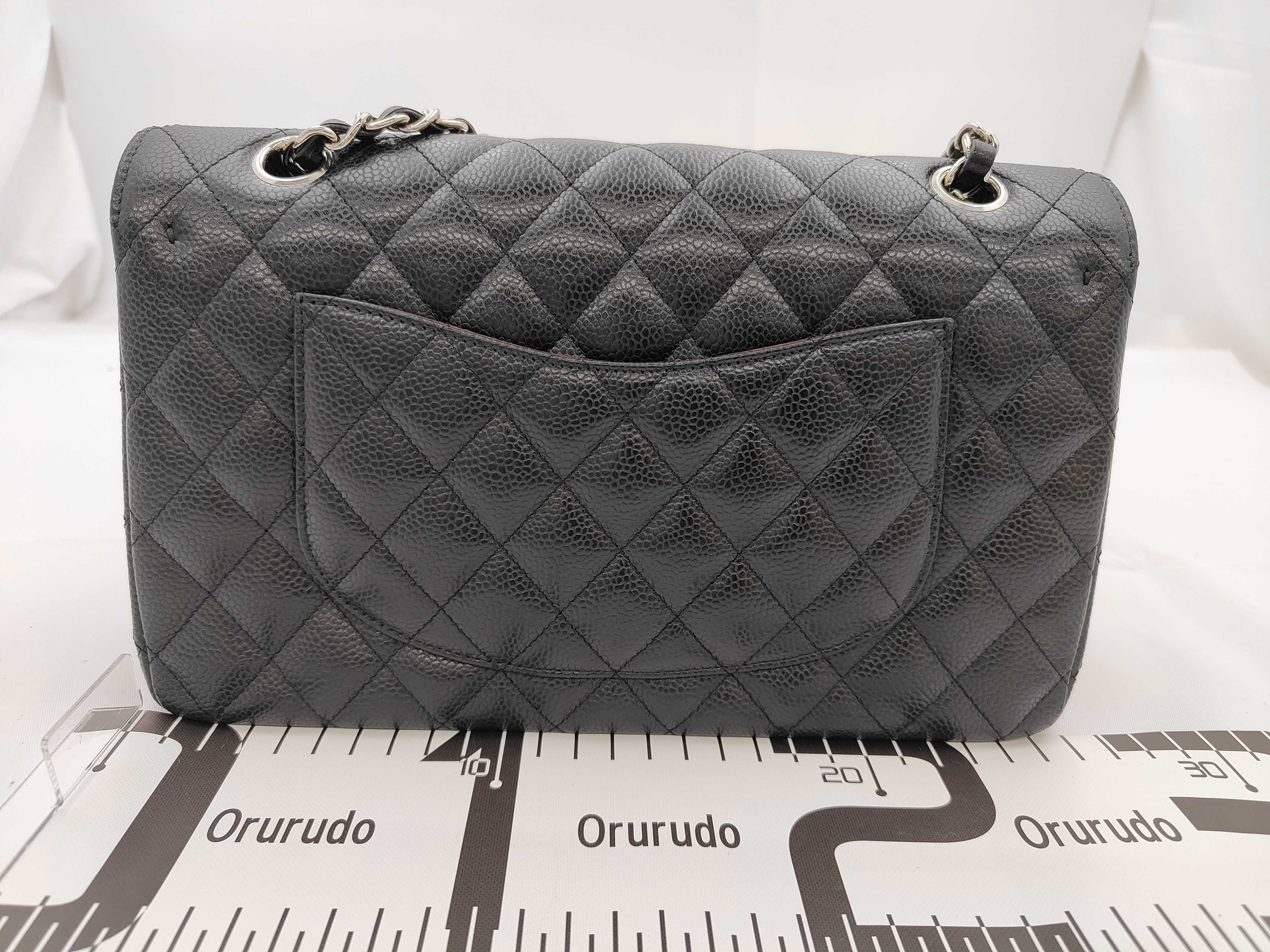 Matelassé 25 Double Flap Caviar Black Chain Shoulder Bag — view 2