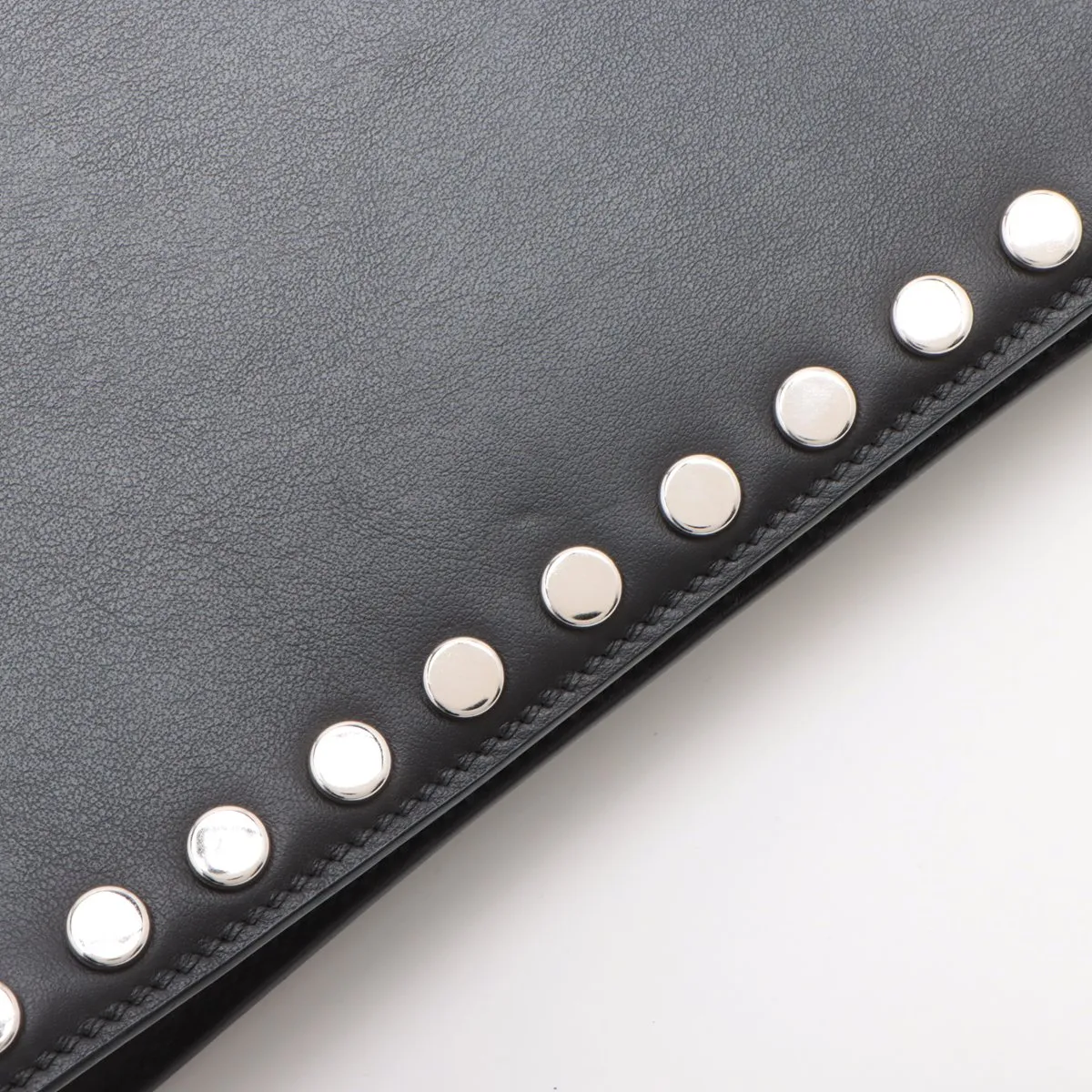 Leather and Studded Shoulder Bag, Multicolor — view 15