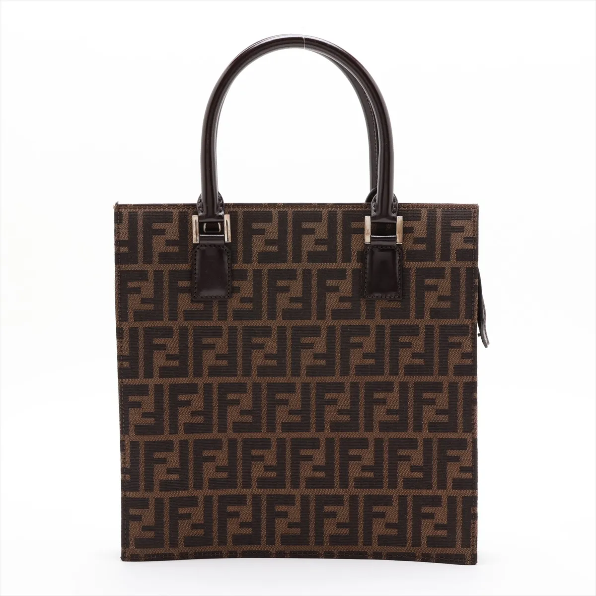 Zucca Canvas x Leather Handbag, Brown