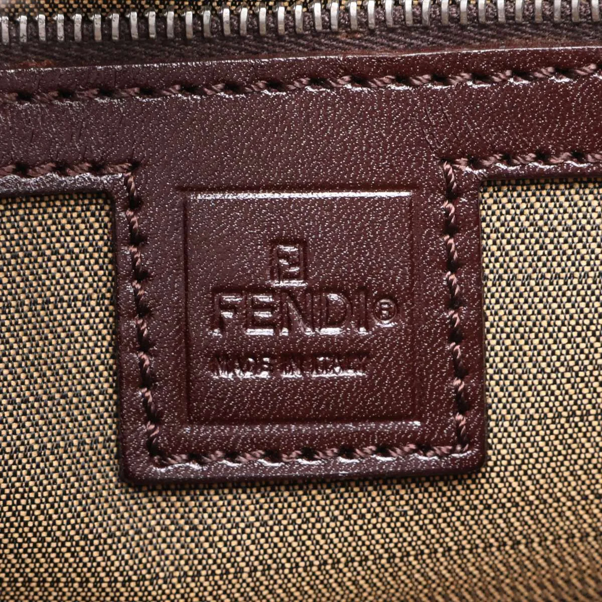 Zucca Canvas x Leather Handbag, Brown — view 9