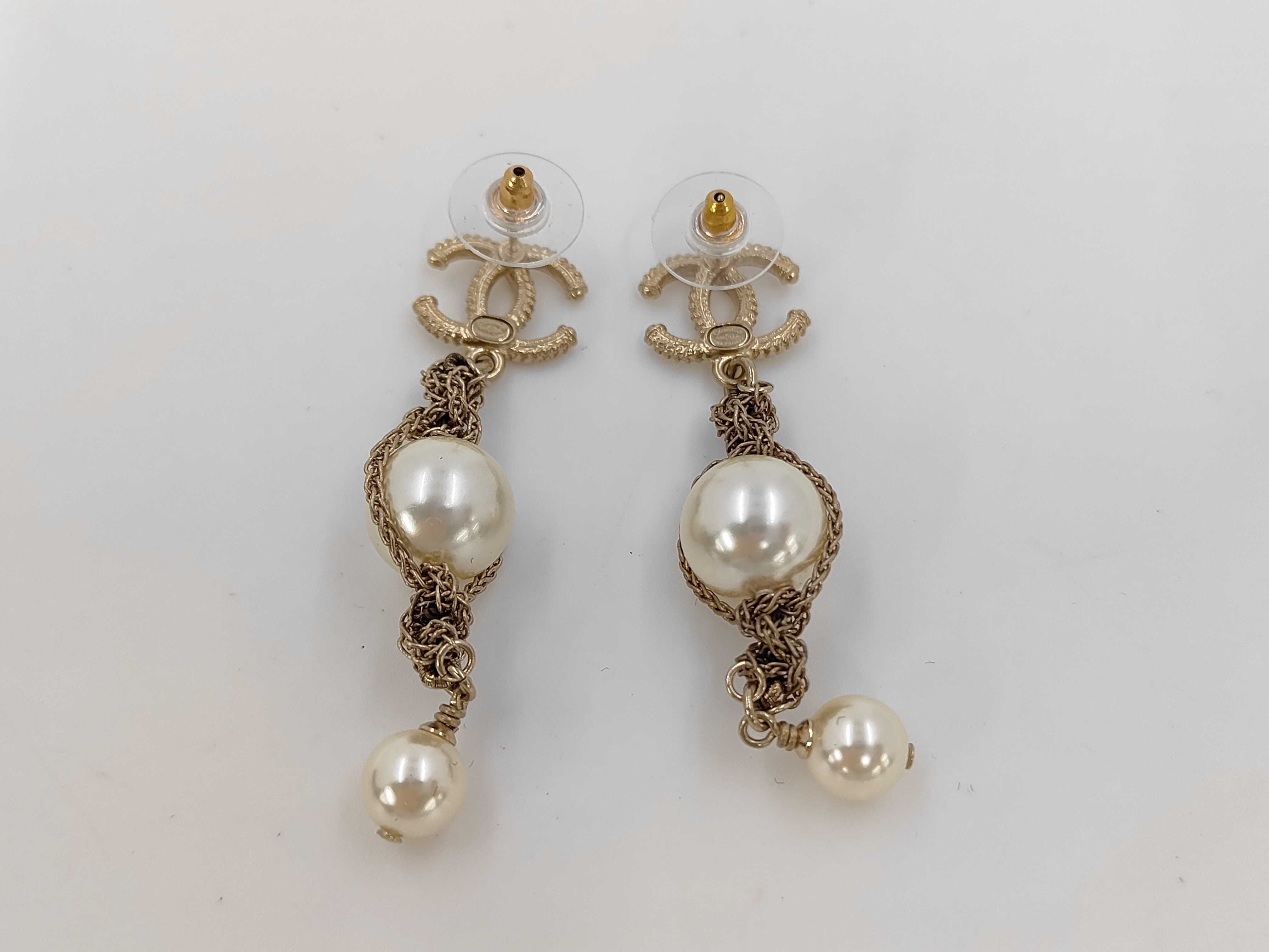Swing Pearl Earrings, Gold, A18 Earrings — view 2