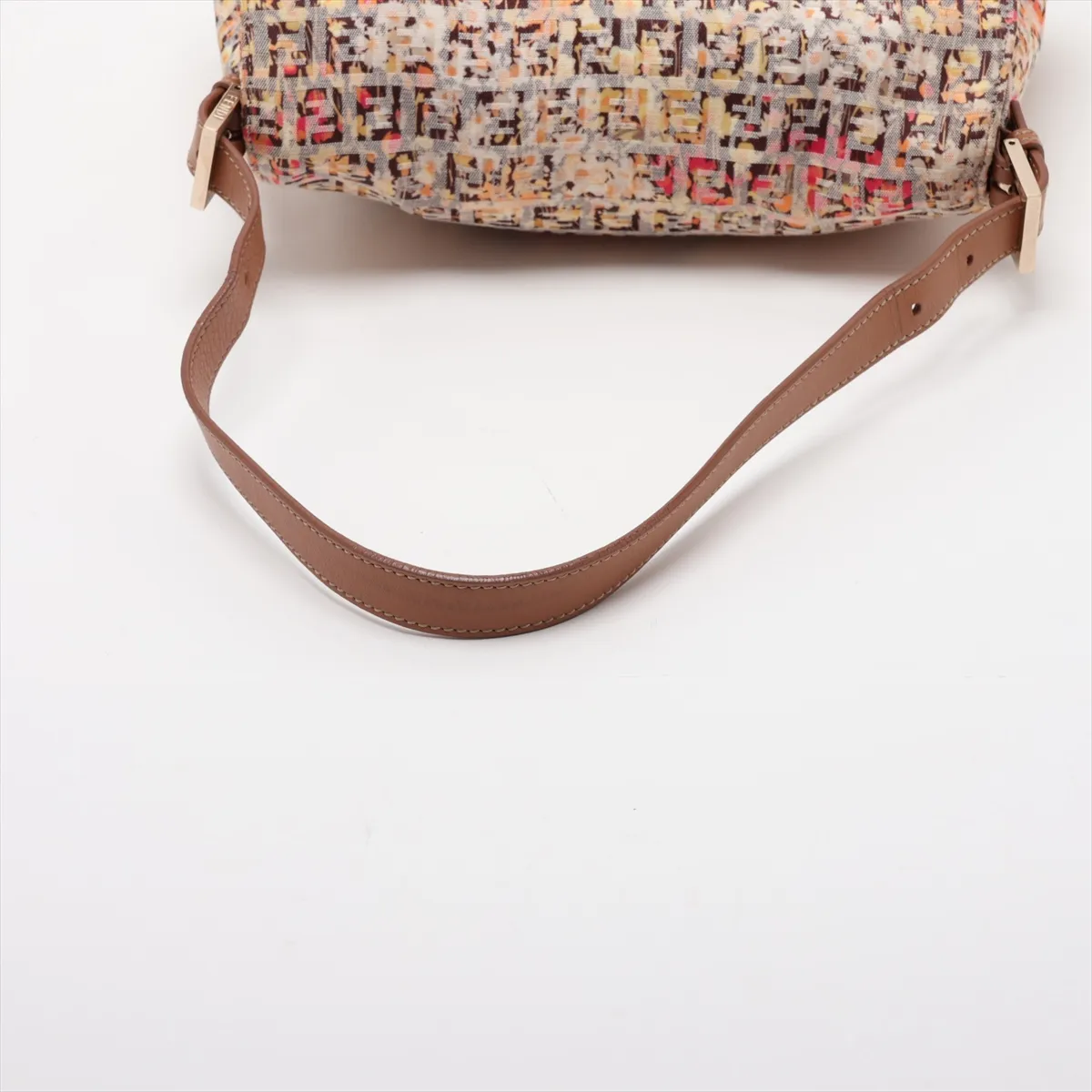 Zucchino Mamma Bucket Cotton x Leather Shoulder Bag, Beige, 8BR001 — view 5