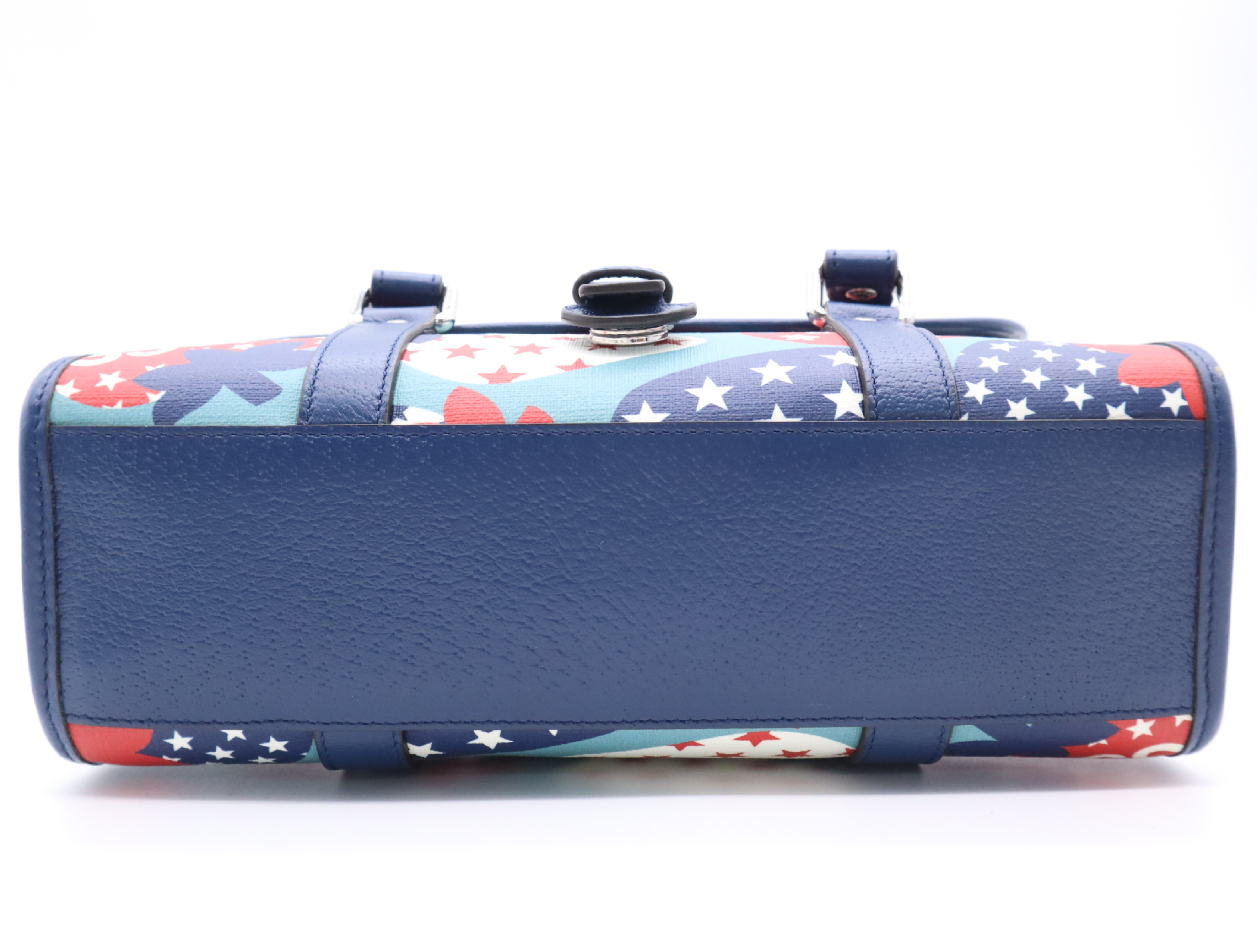 682720GG Supreme x Leather Children's Handbag, Strawberry Pattern, Blue Multicolor Handbag — view 4